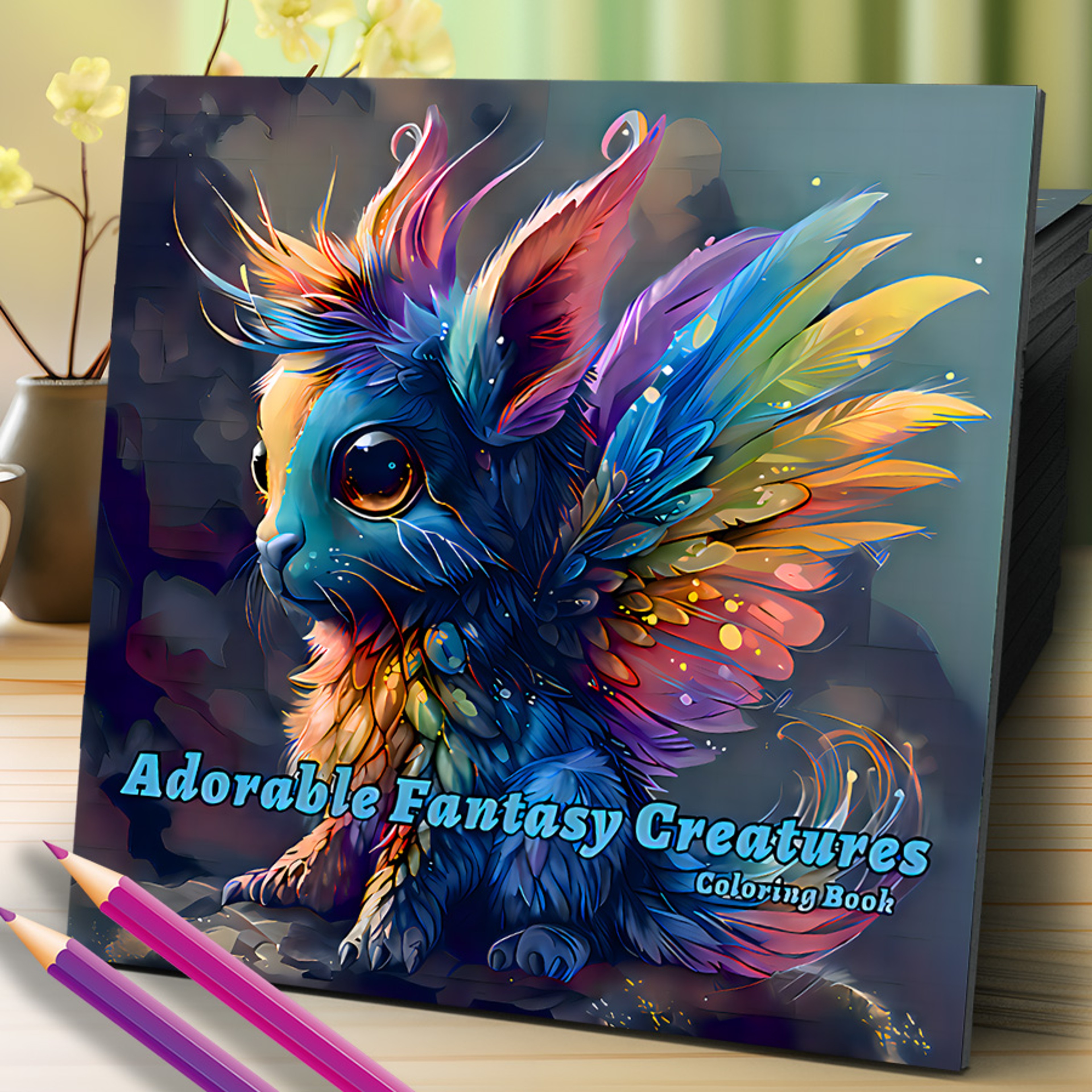 Adorable Fantasy Creatures Coloring Book for Adults, Stress Relieving Art Therapy, Cute Cartoon Graffiti for Teens – view 1
