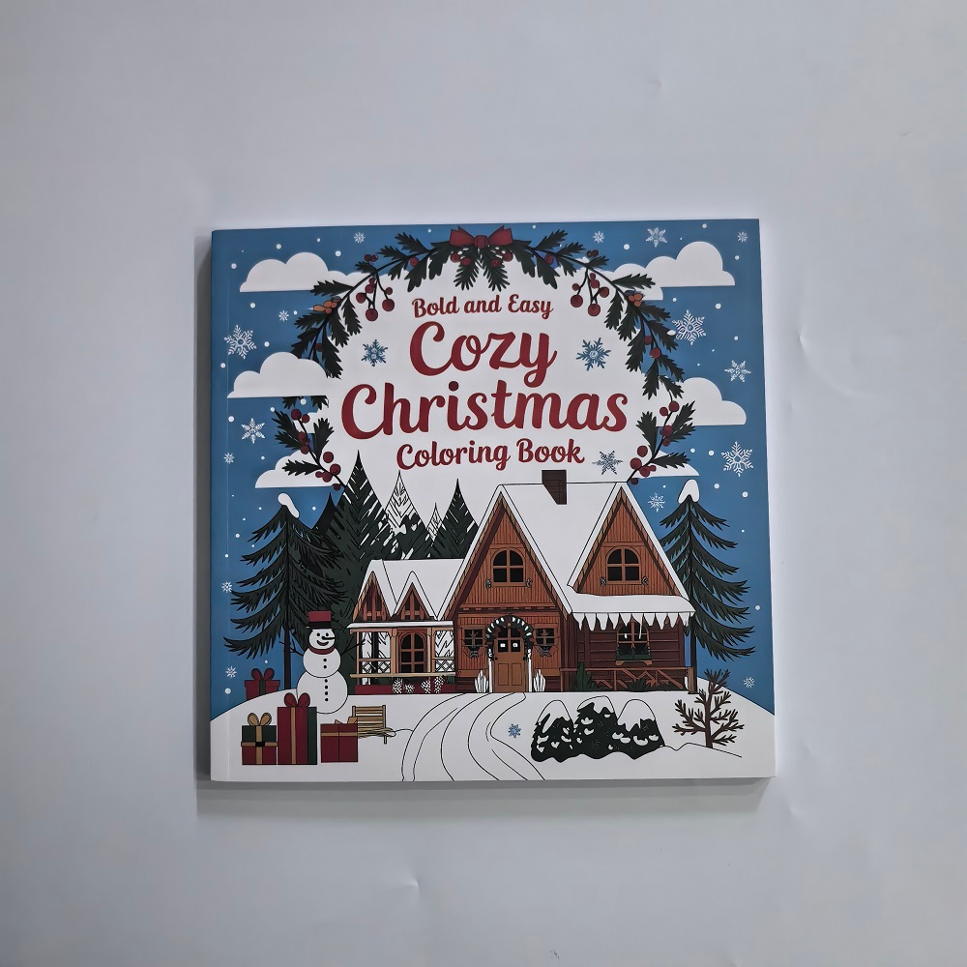 Cozy Christmas Coloring Book Bold And Easy Designs For Adults And Teens Perfect English Version Hol 0