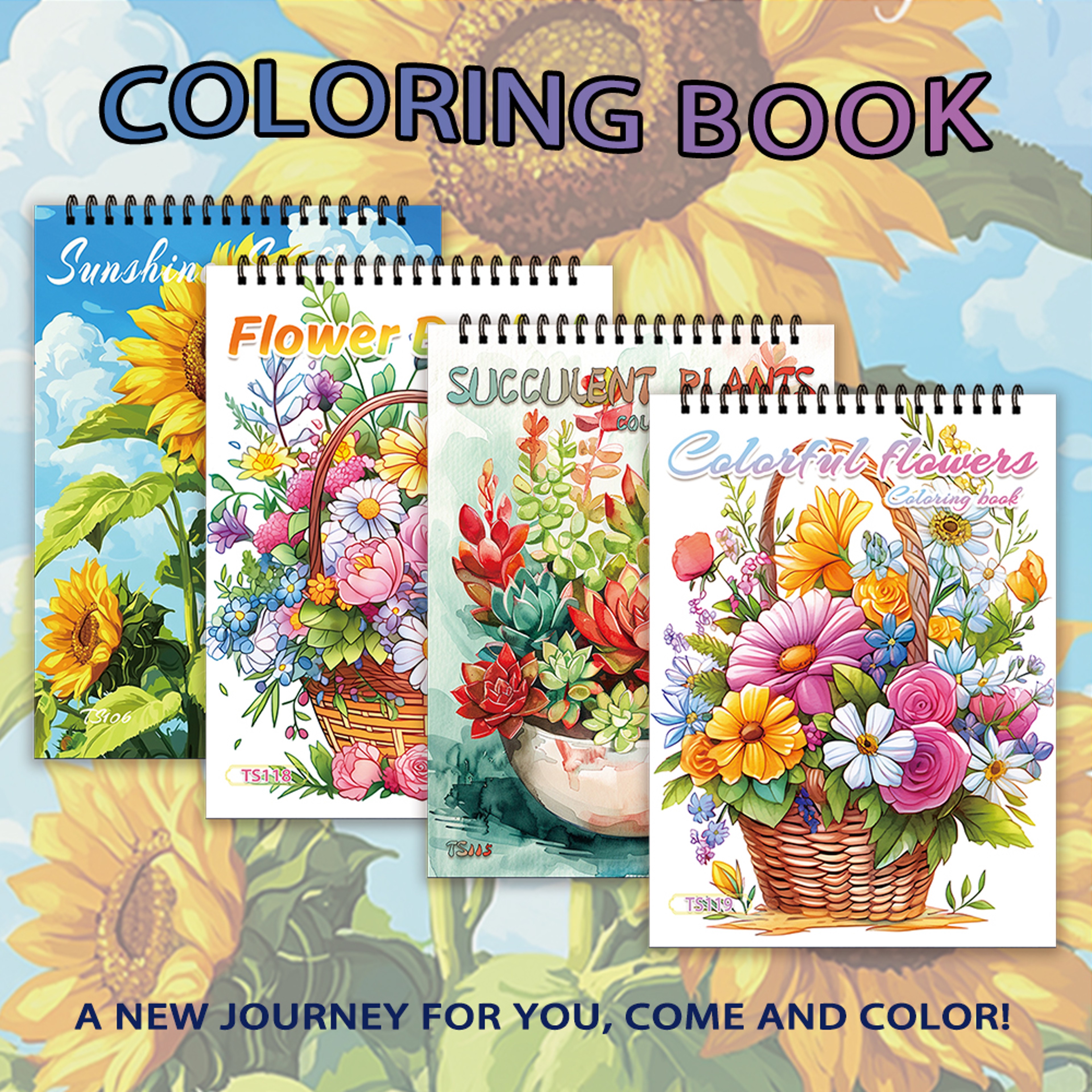Women's Adult Coloring Book, Single-Sided Sheets, Spiral Bound, Drawing Book, Ideal Birthday and Holiday – view 1