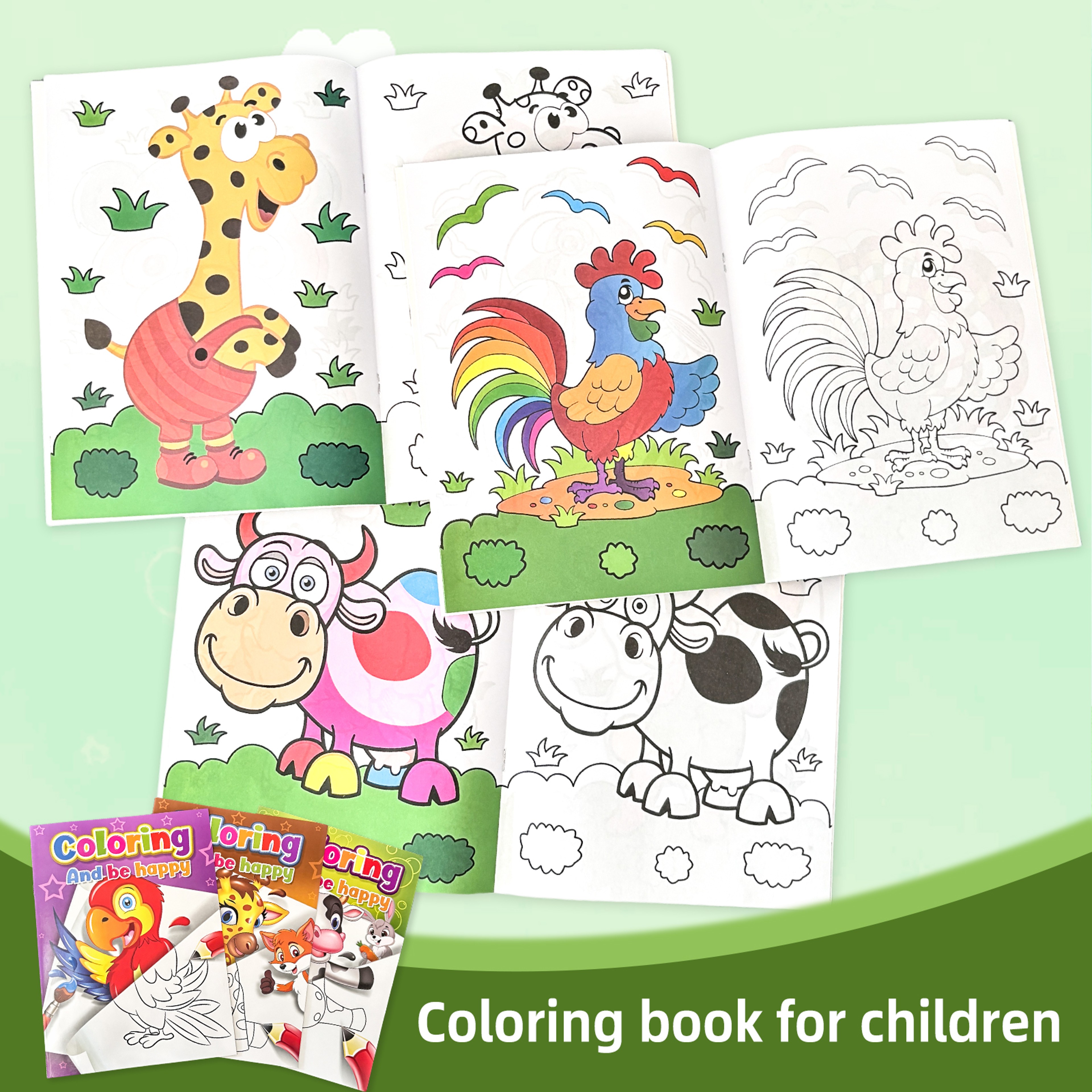Childrens Coloring Book Set, Colorful Animal Patterns, Learn While Painting for a Happy Growth – view 5
