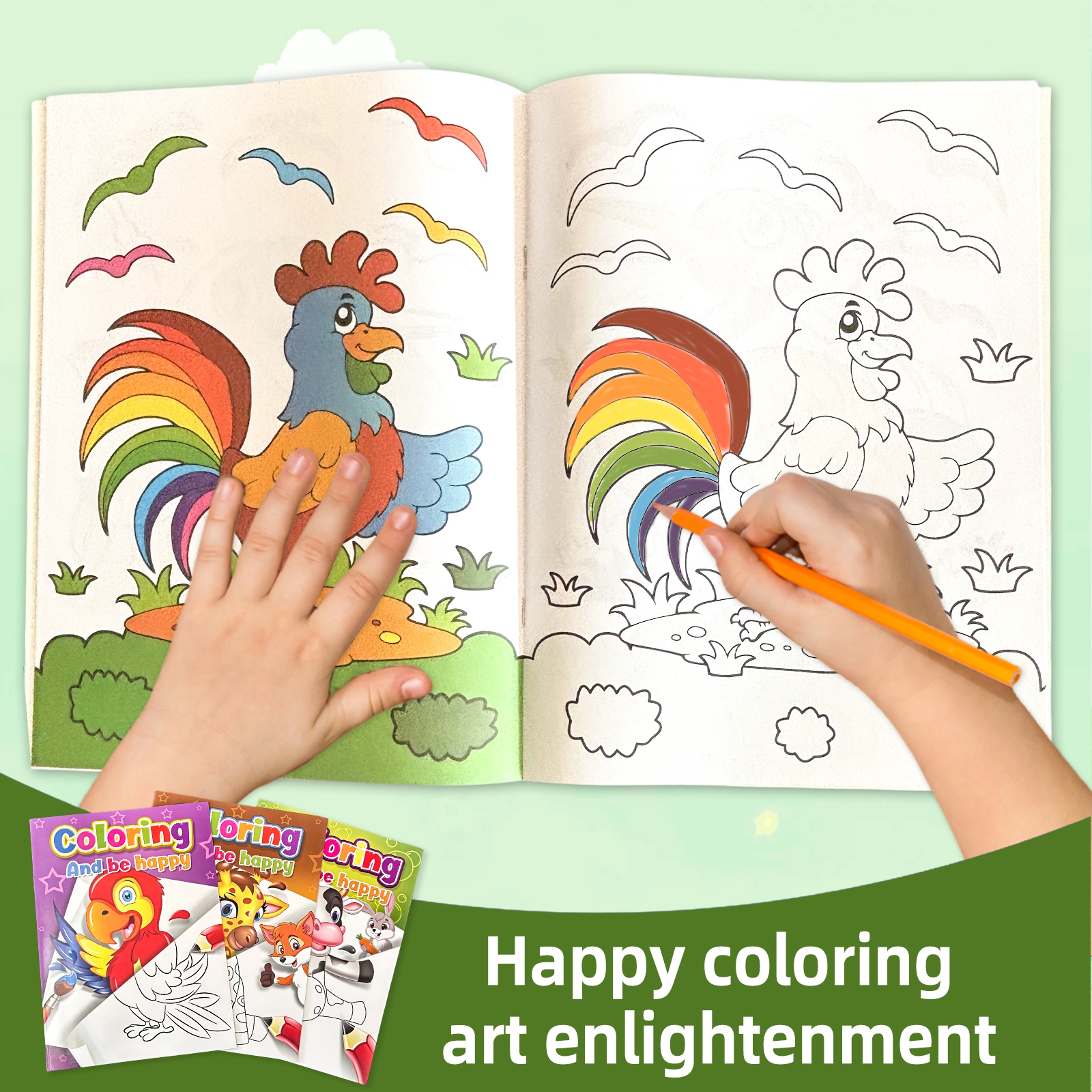 Childrens Coloring Book Set, Colorful Animal Patterns, Learn While Painting for a Happy Growth – view 6