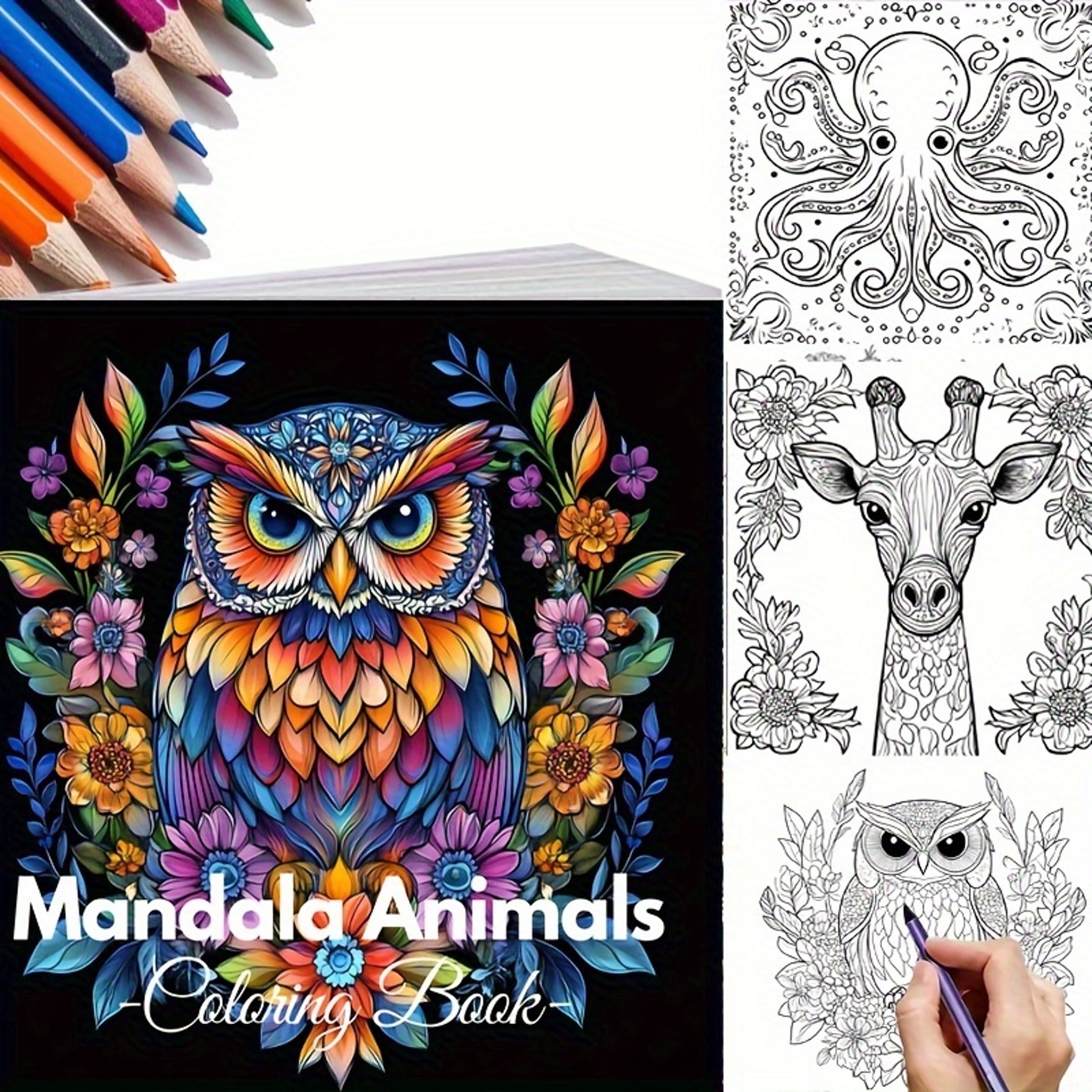 Animals Coloring Book For Adults Stress Relief And Mood Reduction Valentines Gift Idea 0