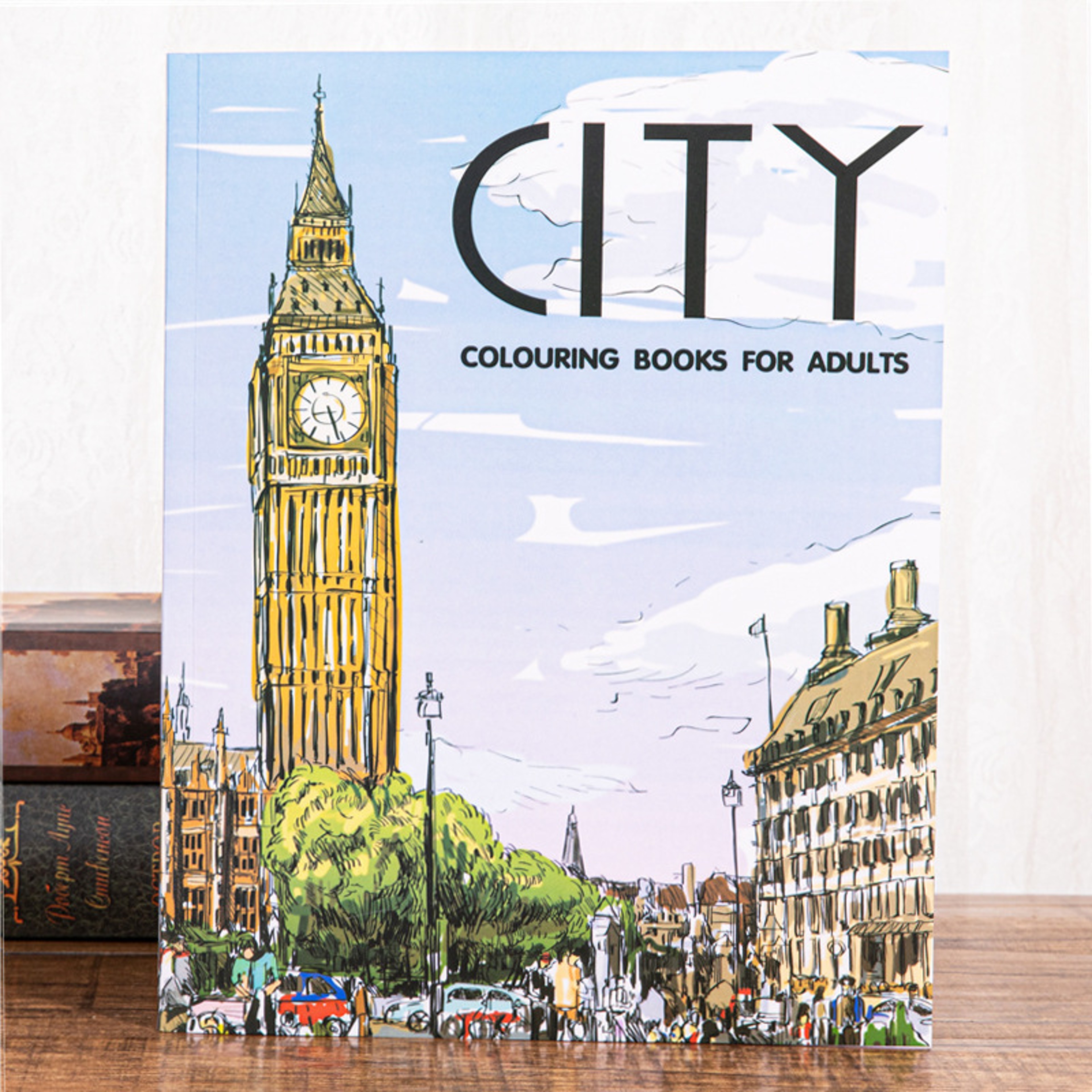 Urban Landscape Coloring Book for Adults, Stress Relief and Mindfulness Art Therapy, Cityscape Sketching and Graffiti – view 1