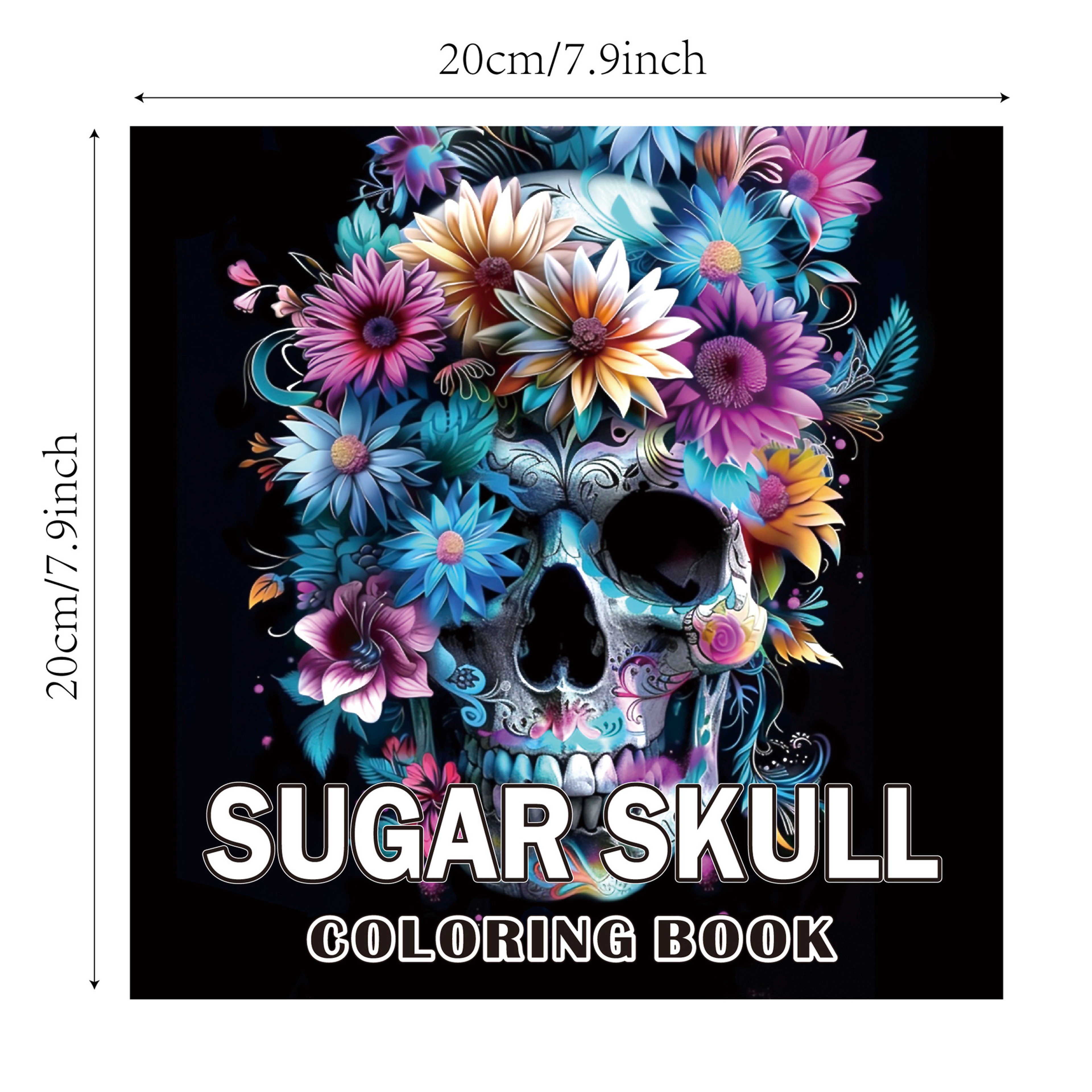 Bview Art Skull Adult Coloring Book, Gothic Doodle Art, 24 Pages of Detailed Designs – view 2