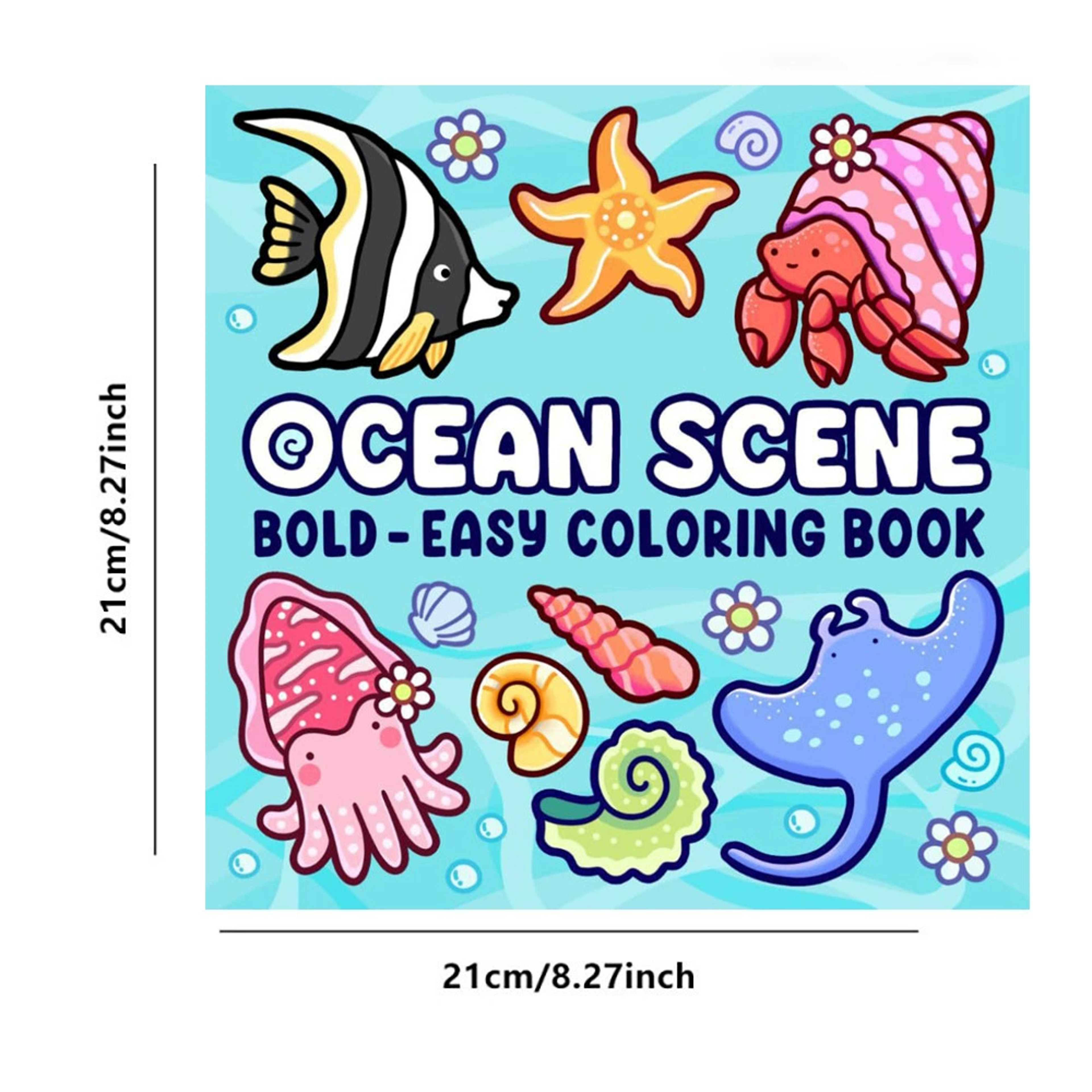 Ocean Scenes Coloring Book for Adults, Bold Easy Patterns, Cute Drawing Book, Perfect Gift for Party, Birthday – view 6