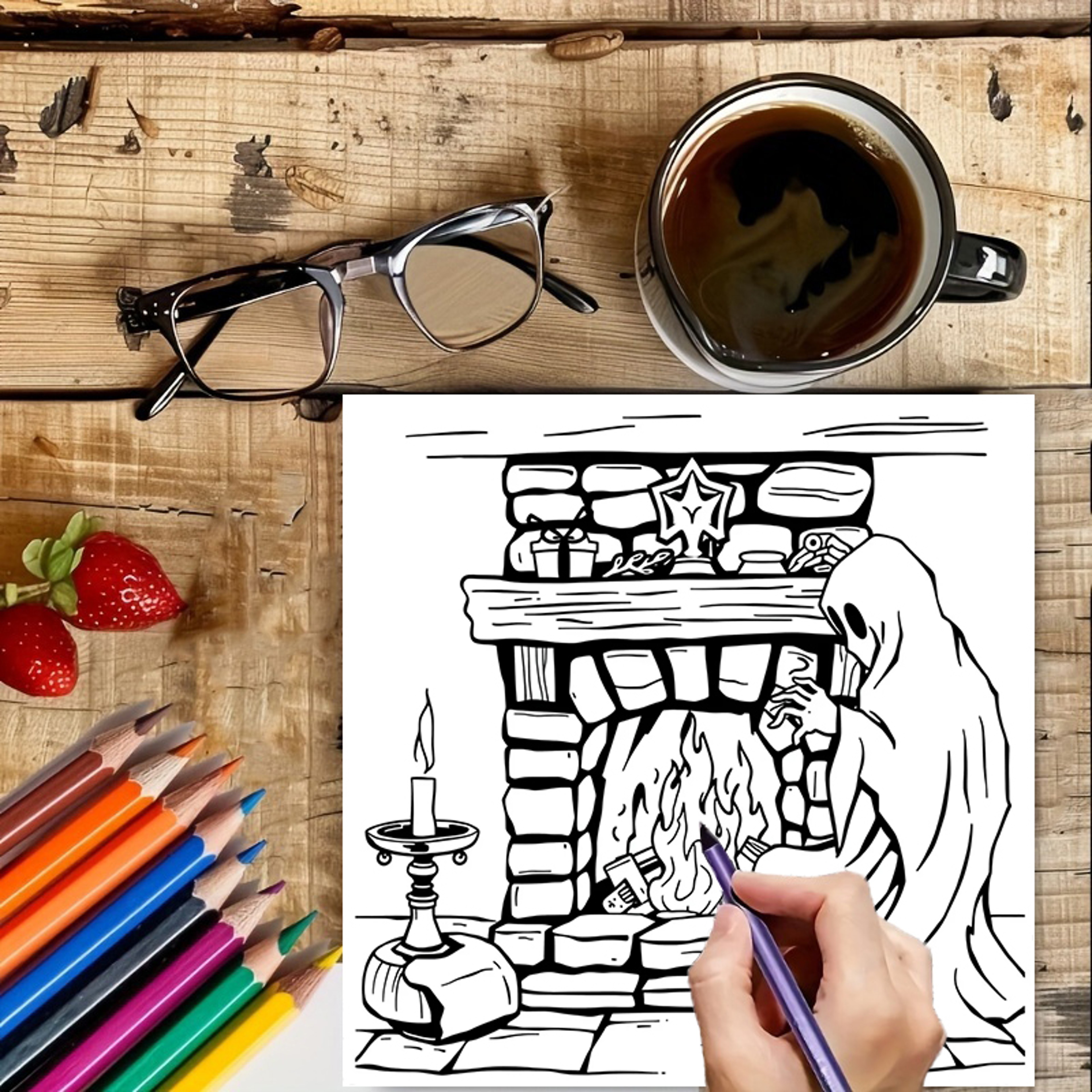 Halloween Spooks and Ghosts Coloring Book for Adult, Colouring Book, Drawing Supplies for Christmas – view 3