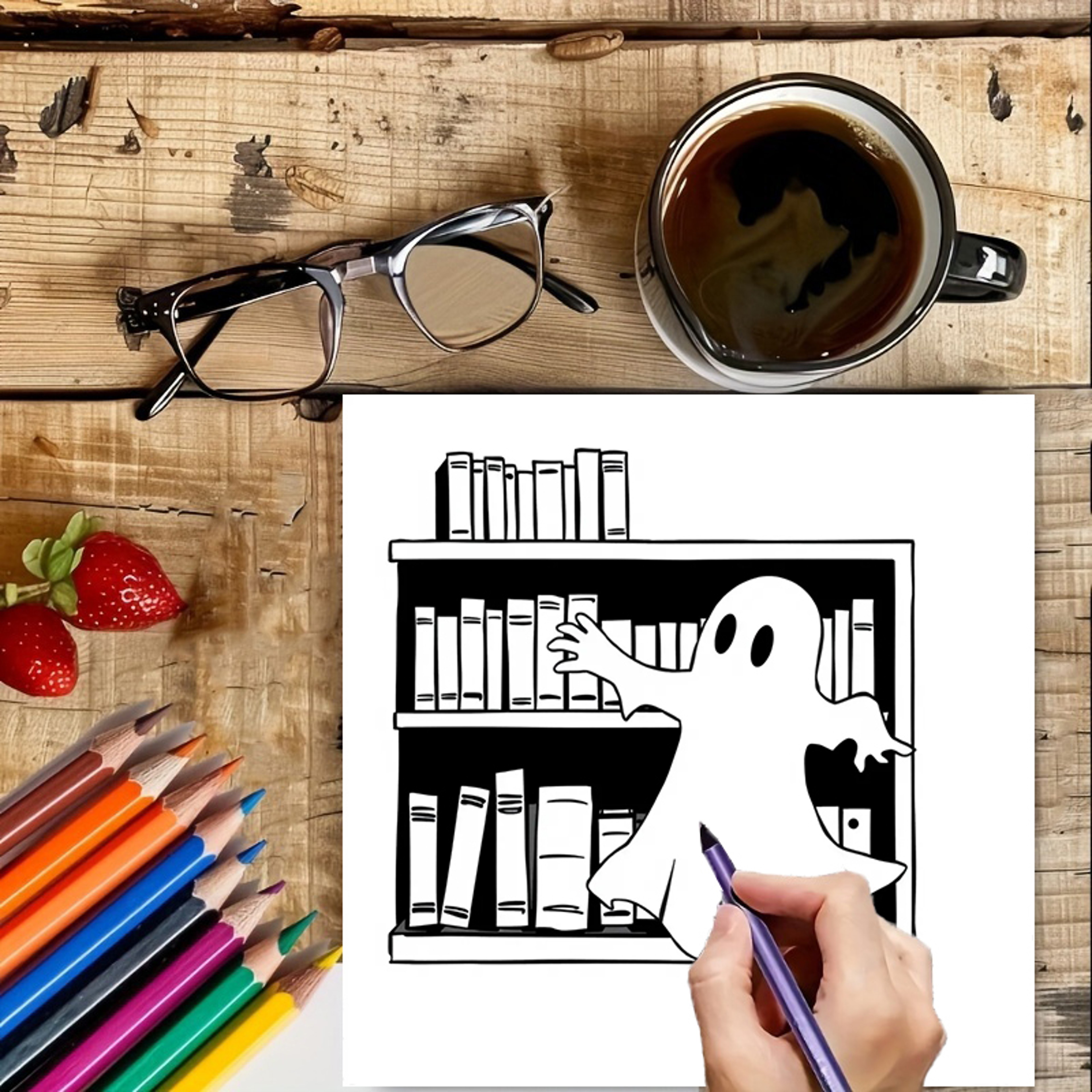 Halloween Spooks and Ghosts Coloring Book for Adult, Colouring Book, Drawing Supplies for Christmas – view 4