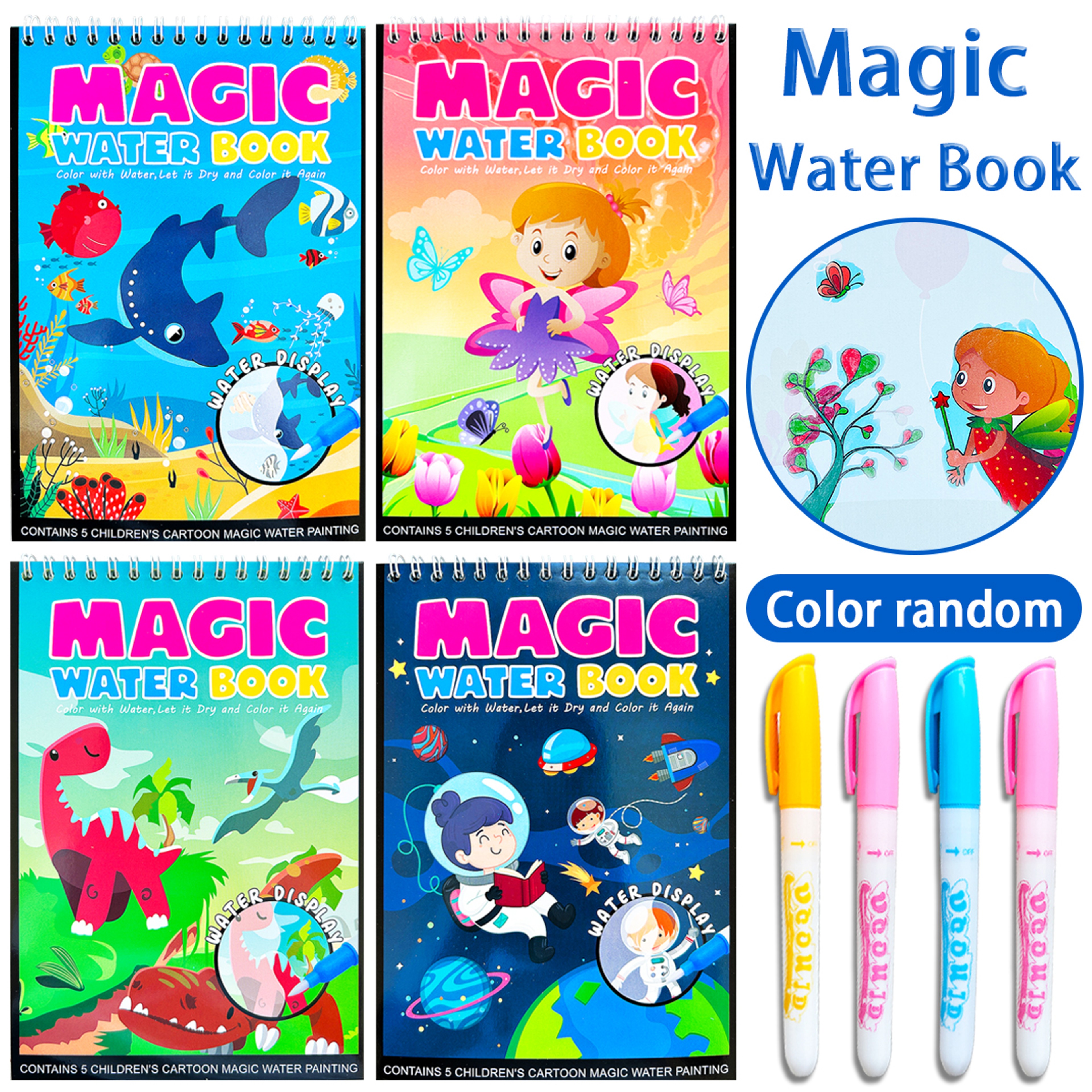 Magical Water Drawing Book Fun Educational Toy Reusable Kids Art Supplies 1