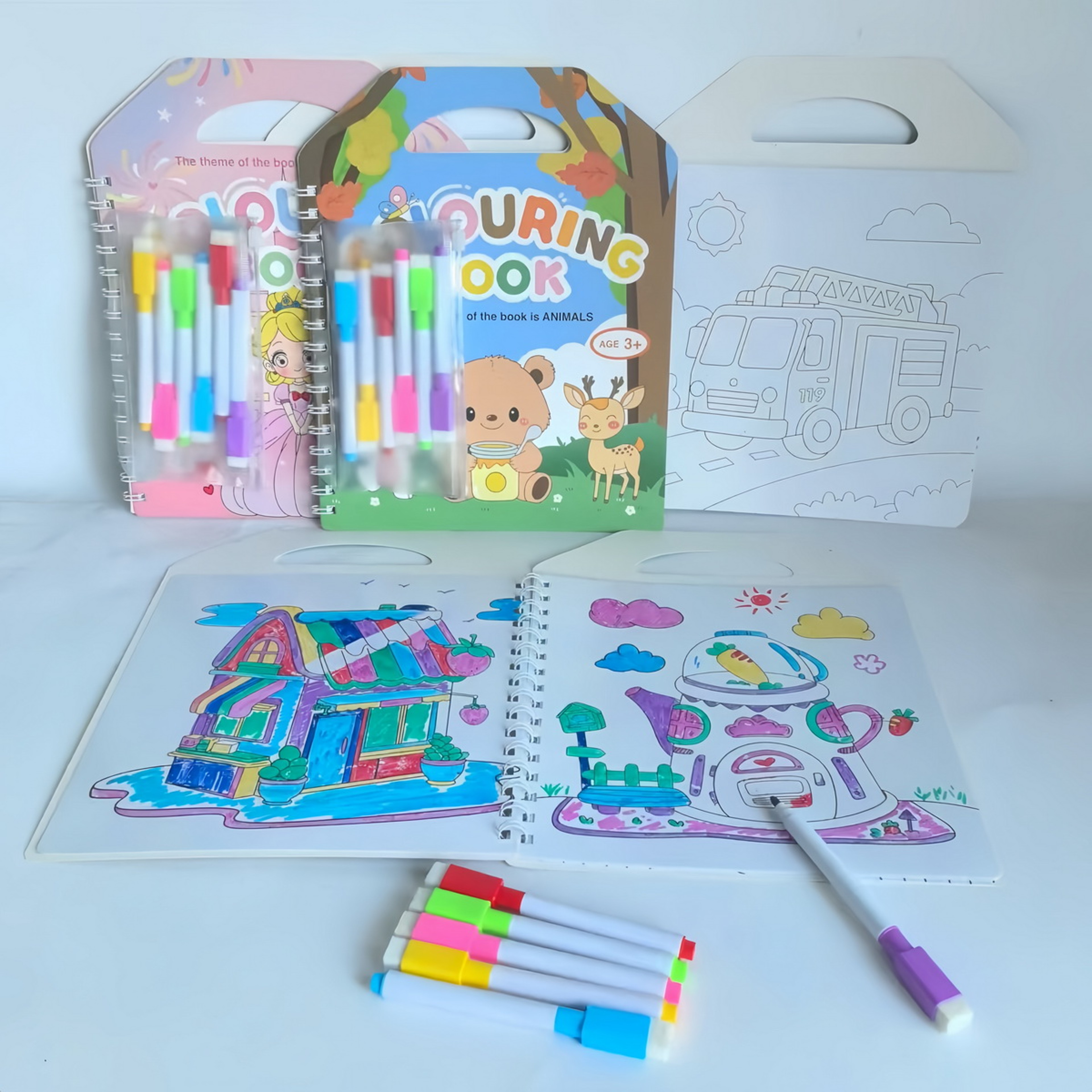 Colorbook Pen Bag Set, Erasable Marker Pen, Fun Coloring Books for Kids, Cartoon Drawing Picture Book – view 1