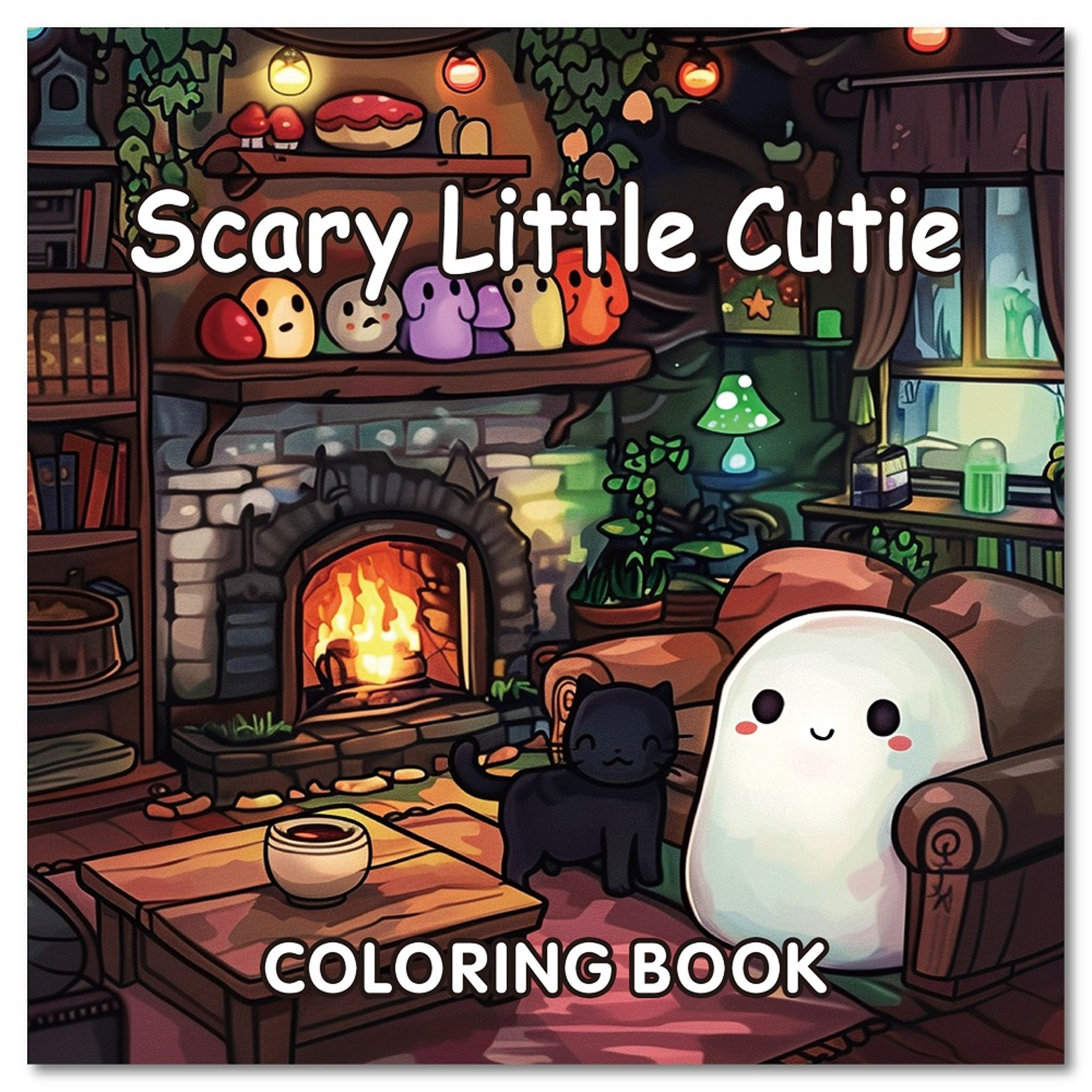 Halloween Coloring Book for Adults, Scary Little Cutie Designs, Stress Relief Creative Fun, Gift for Teens – view 7
