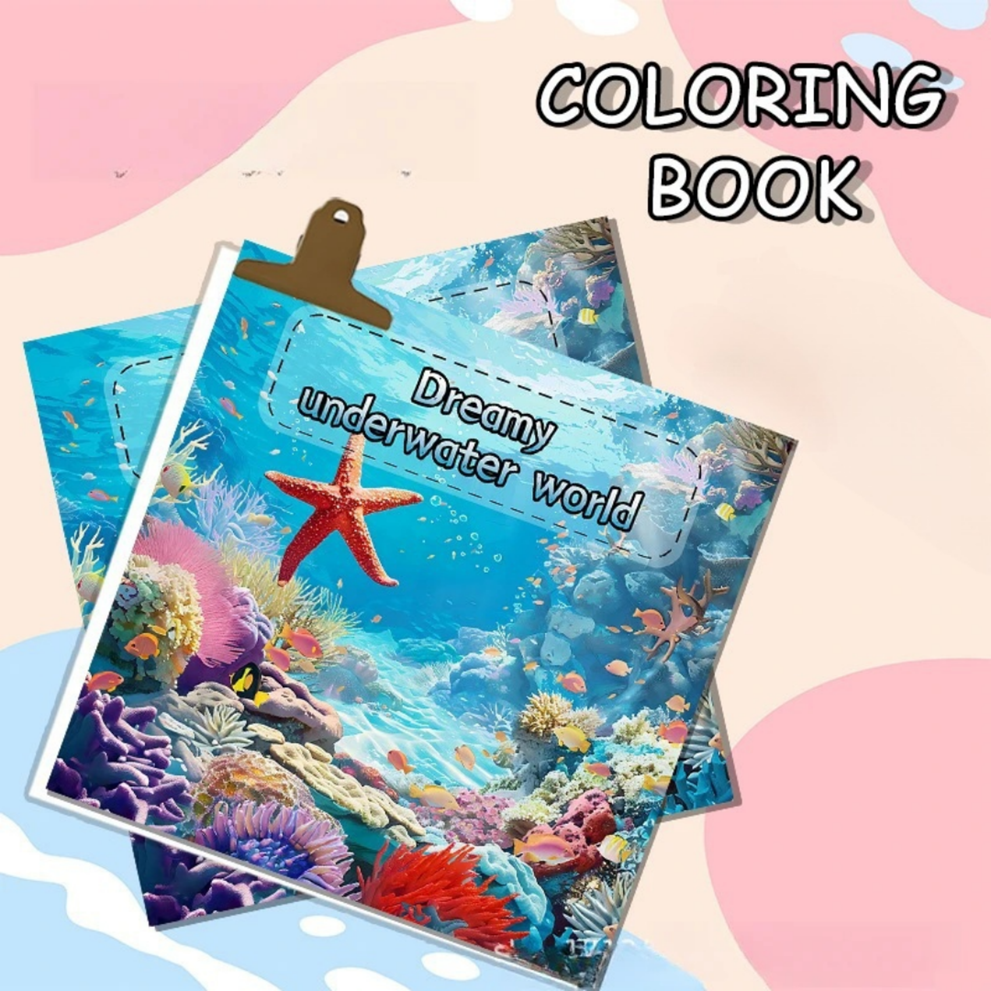 Underwater Wonders, A Relaxing Art Coloring Book, Featuring Ocean Life and Plants – view 1