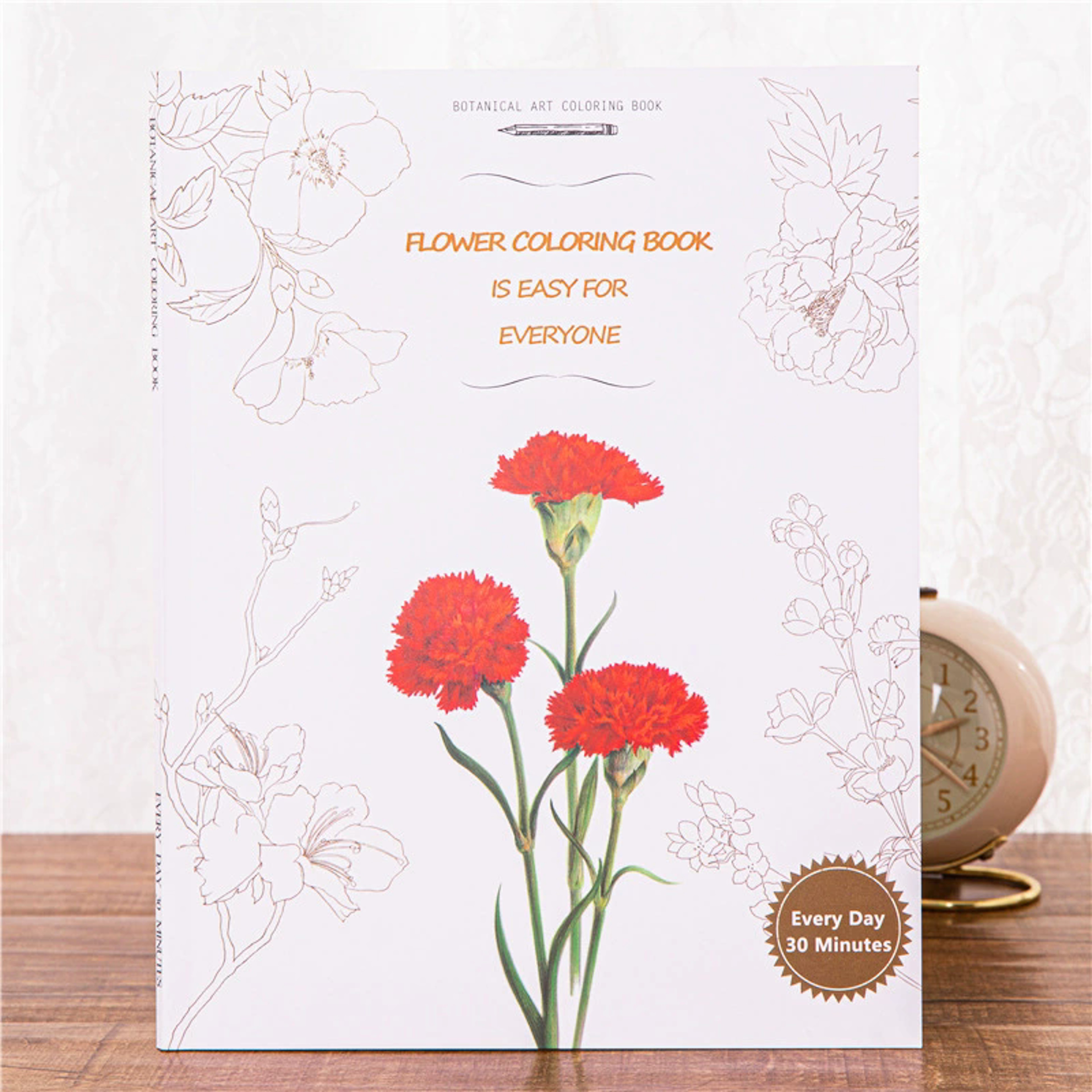 Botanical Art Painting Book Four Seasons Flower English Coloring Book Easy For Everyone Adults And  0