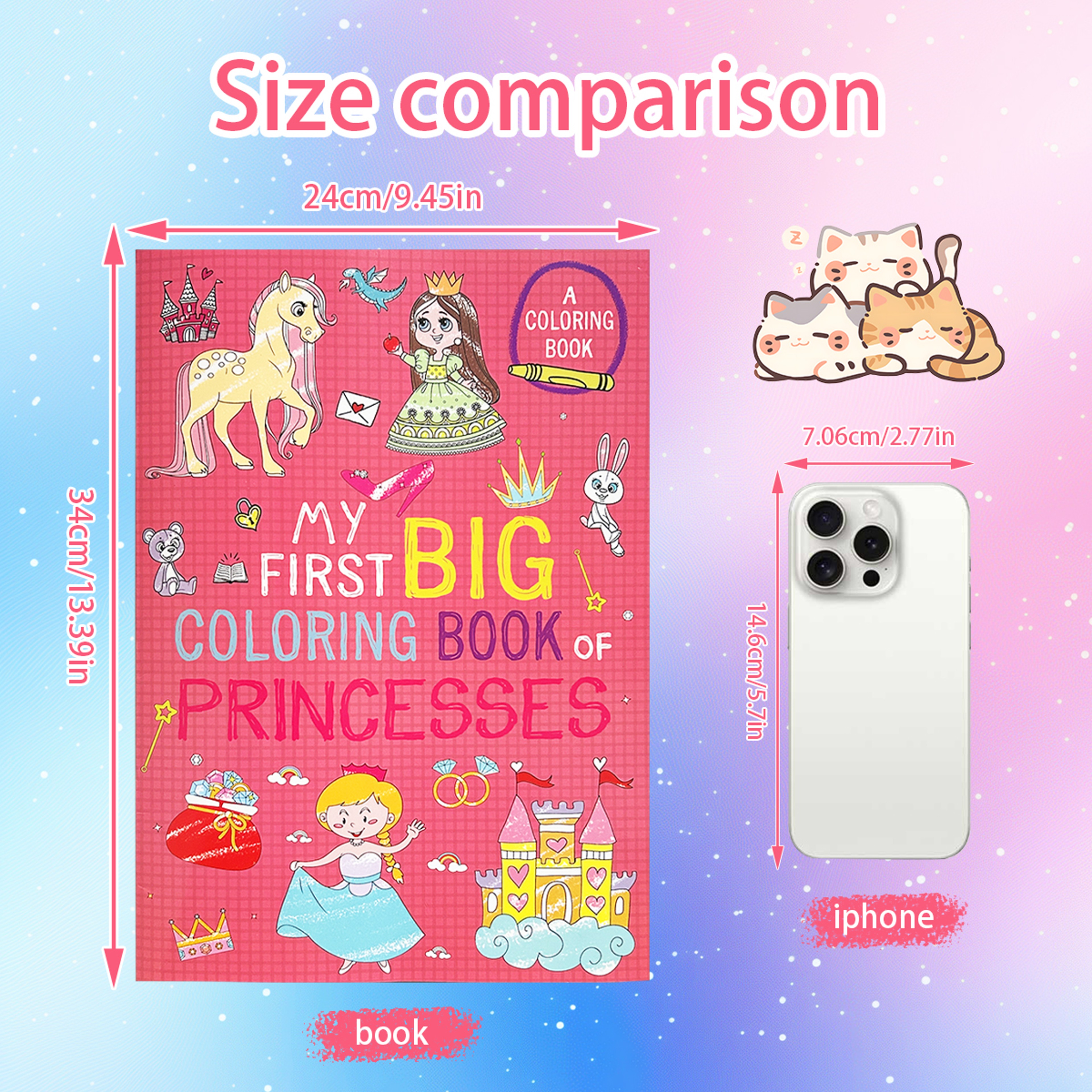 Cute Warm Colored Doodle Books, Preschool Puzzle Painting, Animals and Princesses for Children – view 3