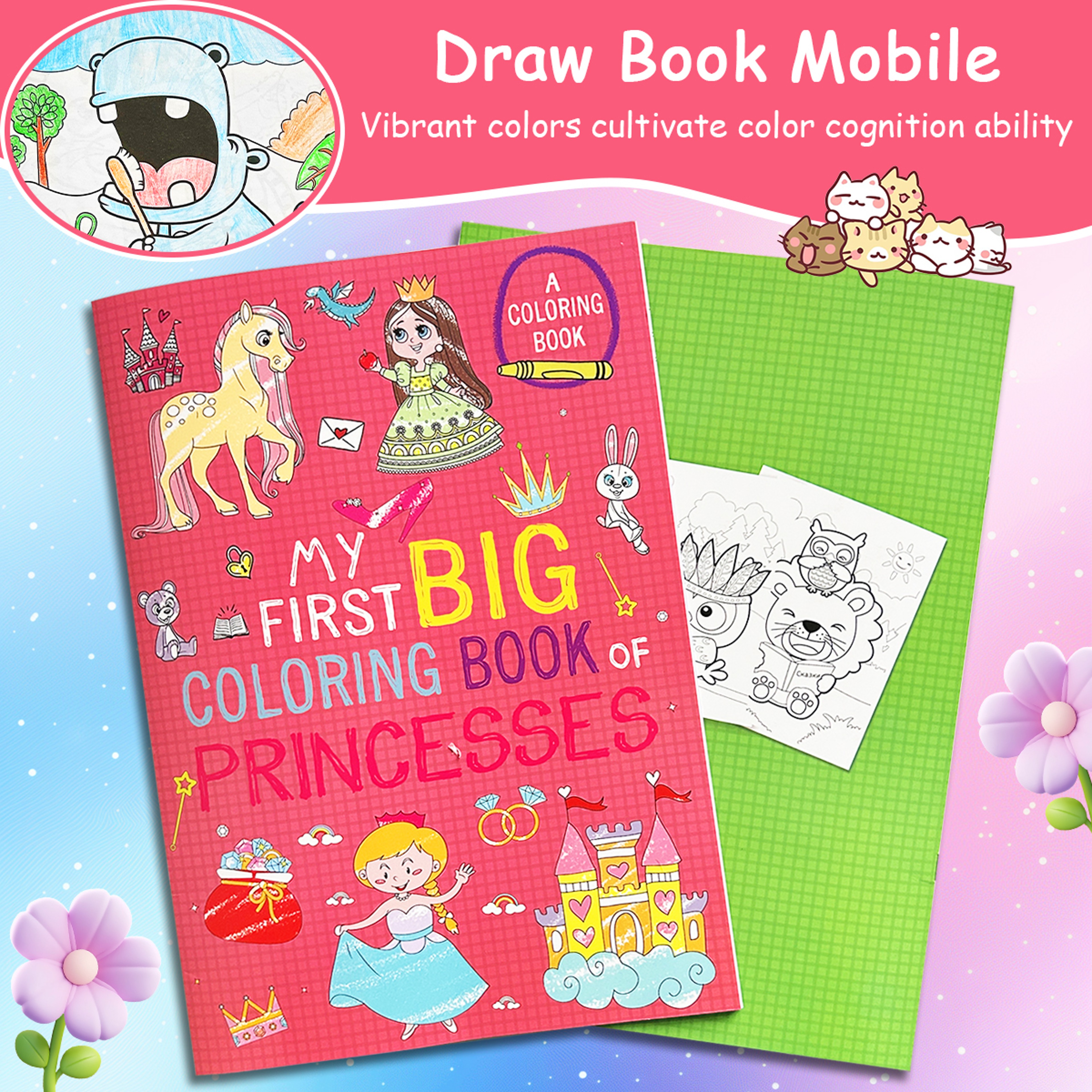 Cute Warm Colored Doodle Books, Preschool Puzzle Painting, Animals and Princesses for Children – view 4