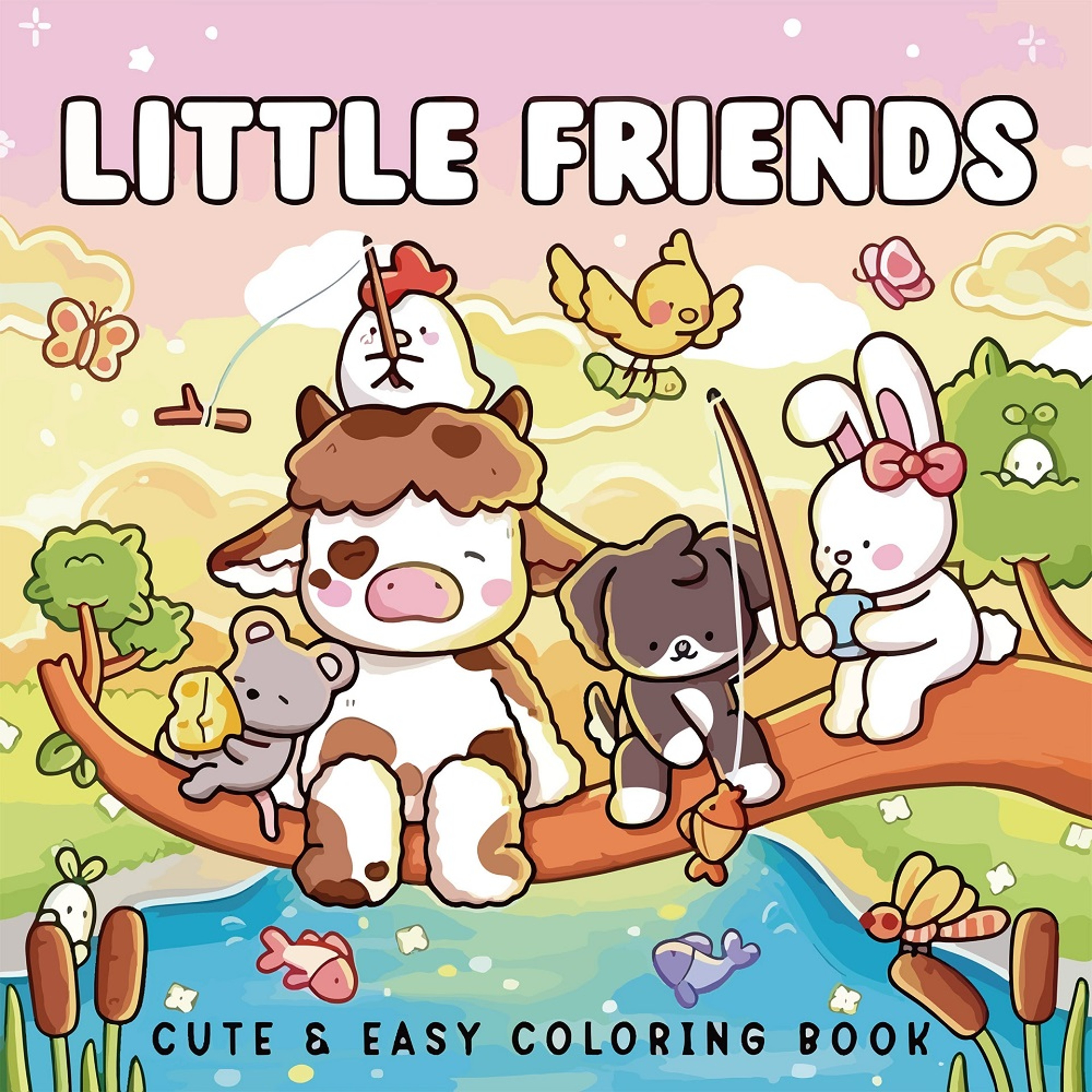 Little Friends Coloring Book, Fun Animal Designs for Stress Relief, Great for Teens and Adults – view 3