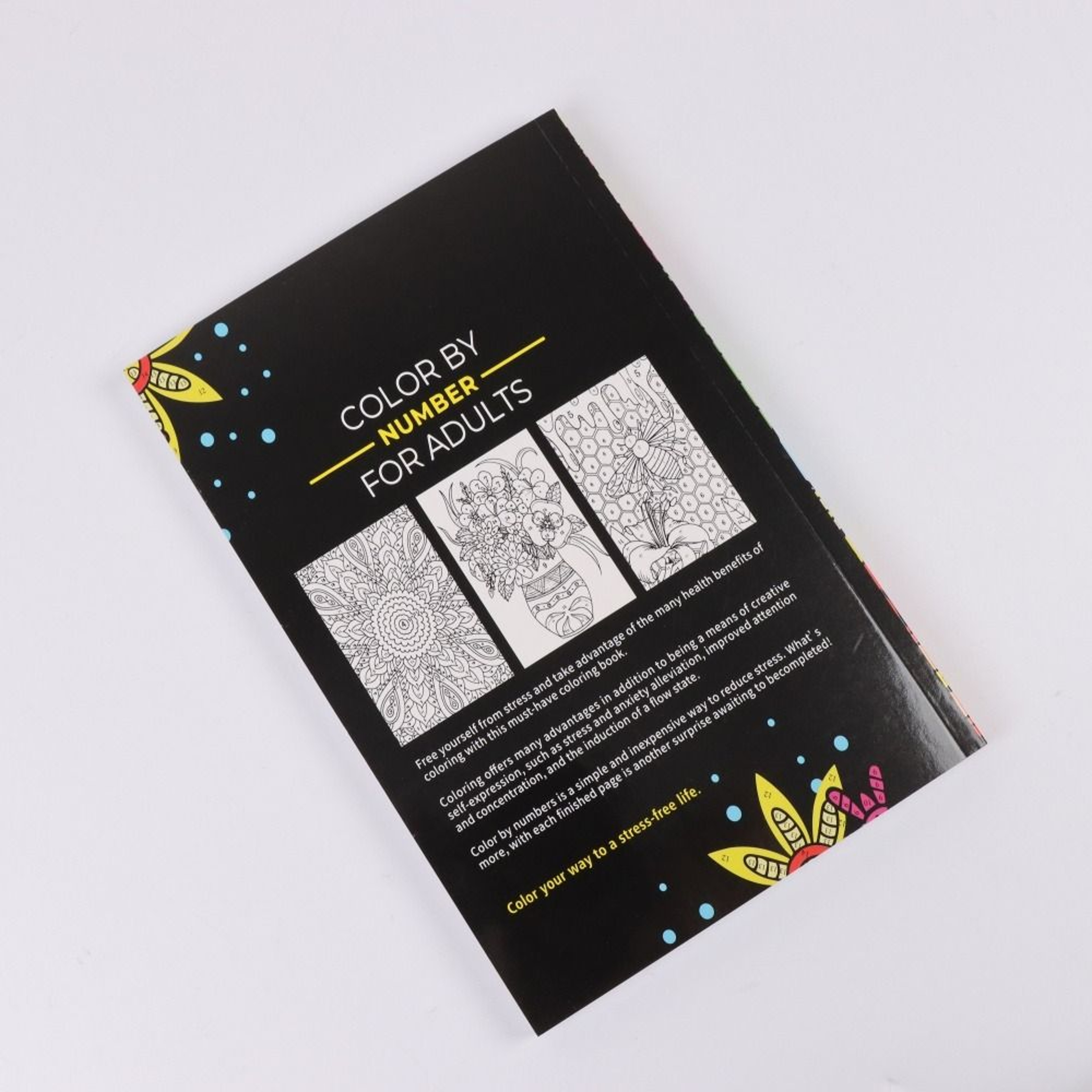 Stress Relief Coloring Book for Adults, Unique Background Color By Number, Anxiety Therapy Art for Men, Women, Teens – view 5