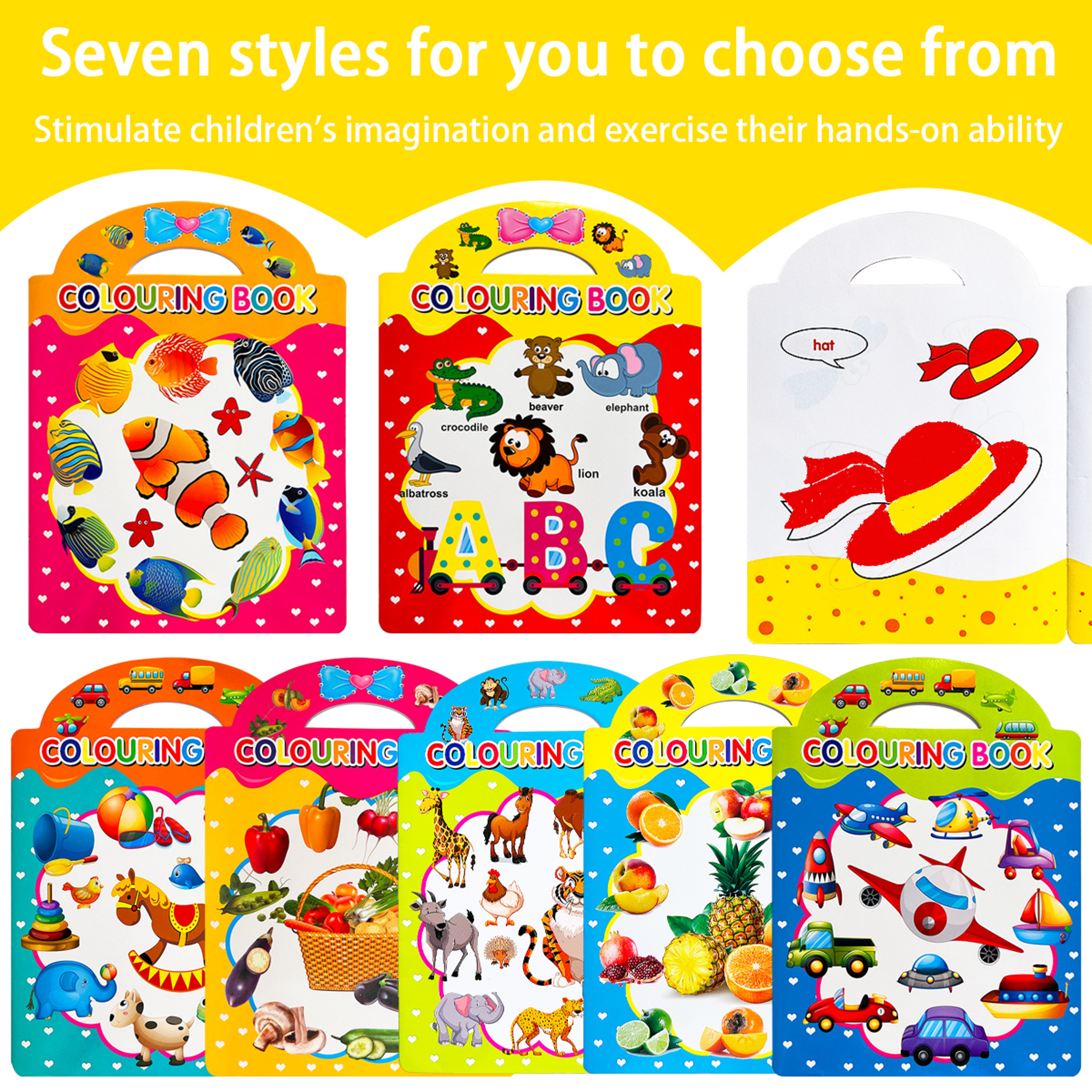 Children's Painting Books, Stimulate Imagination and Hone Hands On Skills with Seven Coloring Books for Kids – view 1