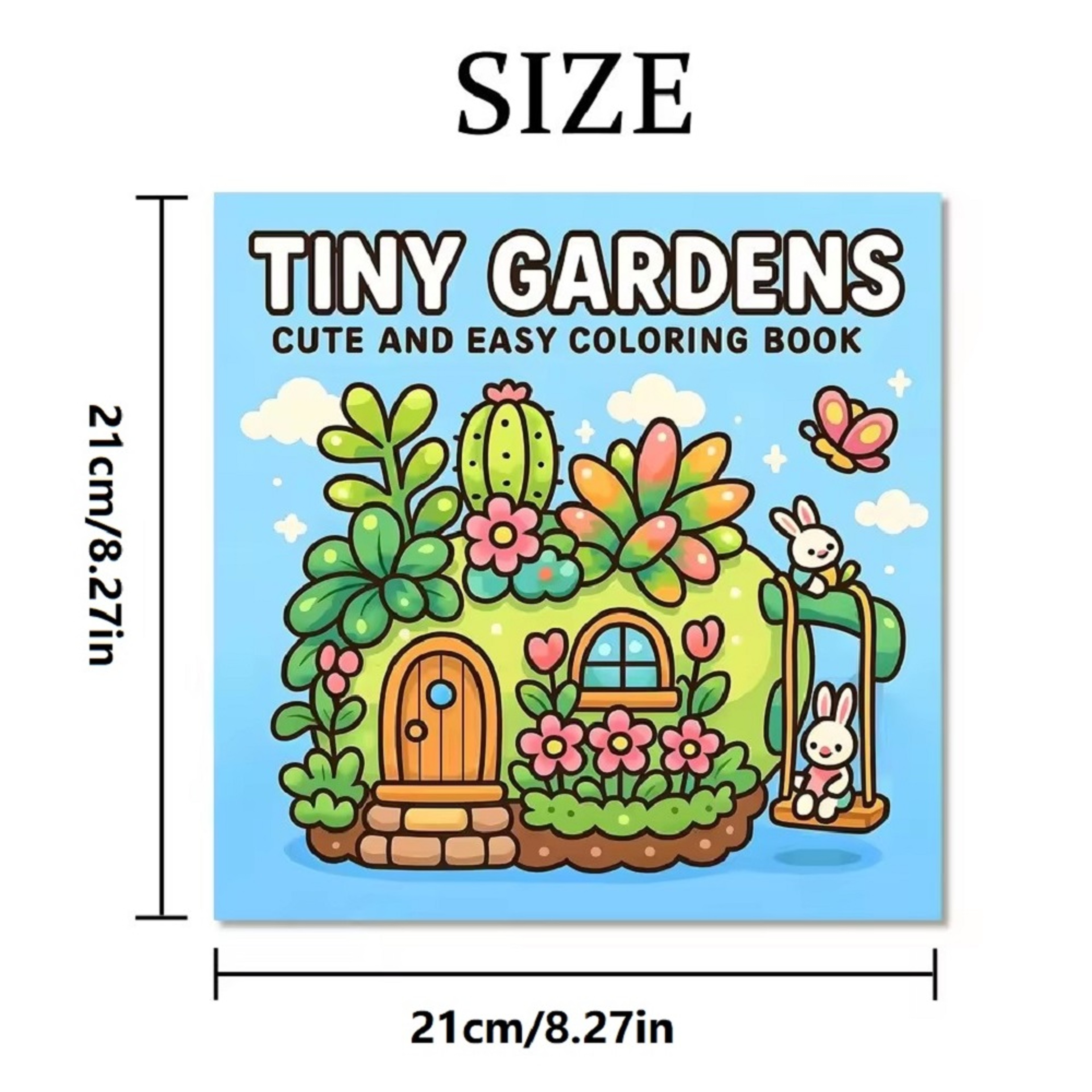 TINY GARDENS Coloring Book for Adults, A Perfect Gift for Party and Birthday, Features Bold, Easy Patterns and Cute Draw – view 2