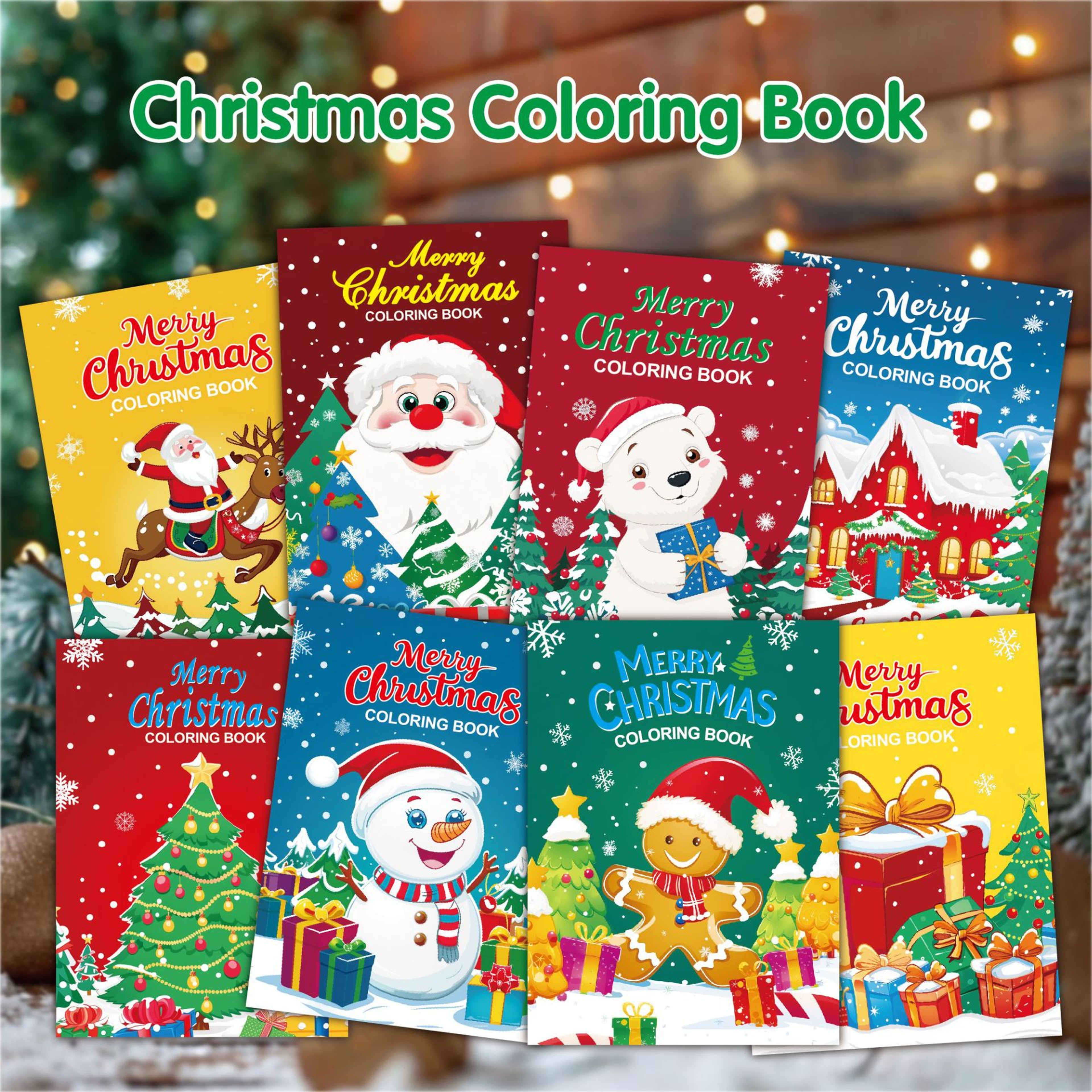 Christmas Puzzle Coloring Book, Kids Holiday Party Theme Gift, Cartoon Painting Toy – view 1