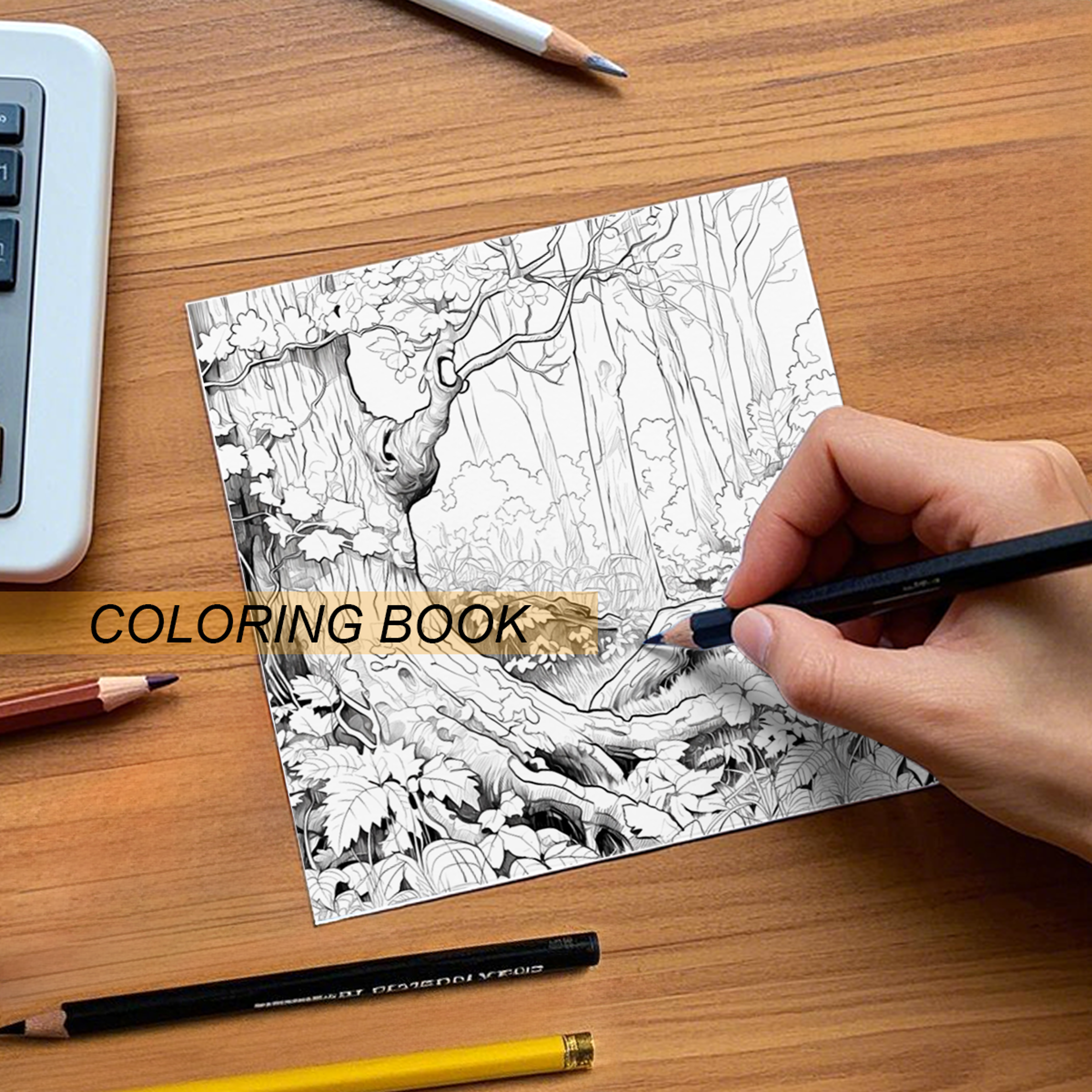 Fantastic Tree House Coloring Book for Adults, Relieve Stress, Creative Art Therapy, Kids Educational Toys – view 6