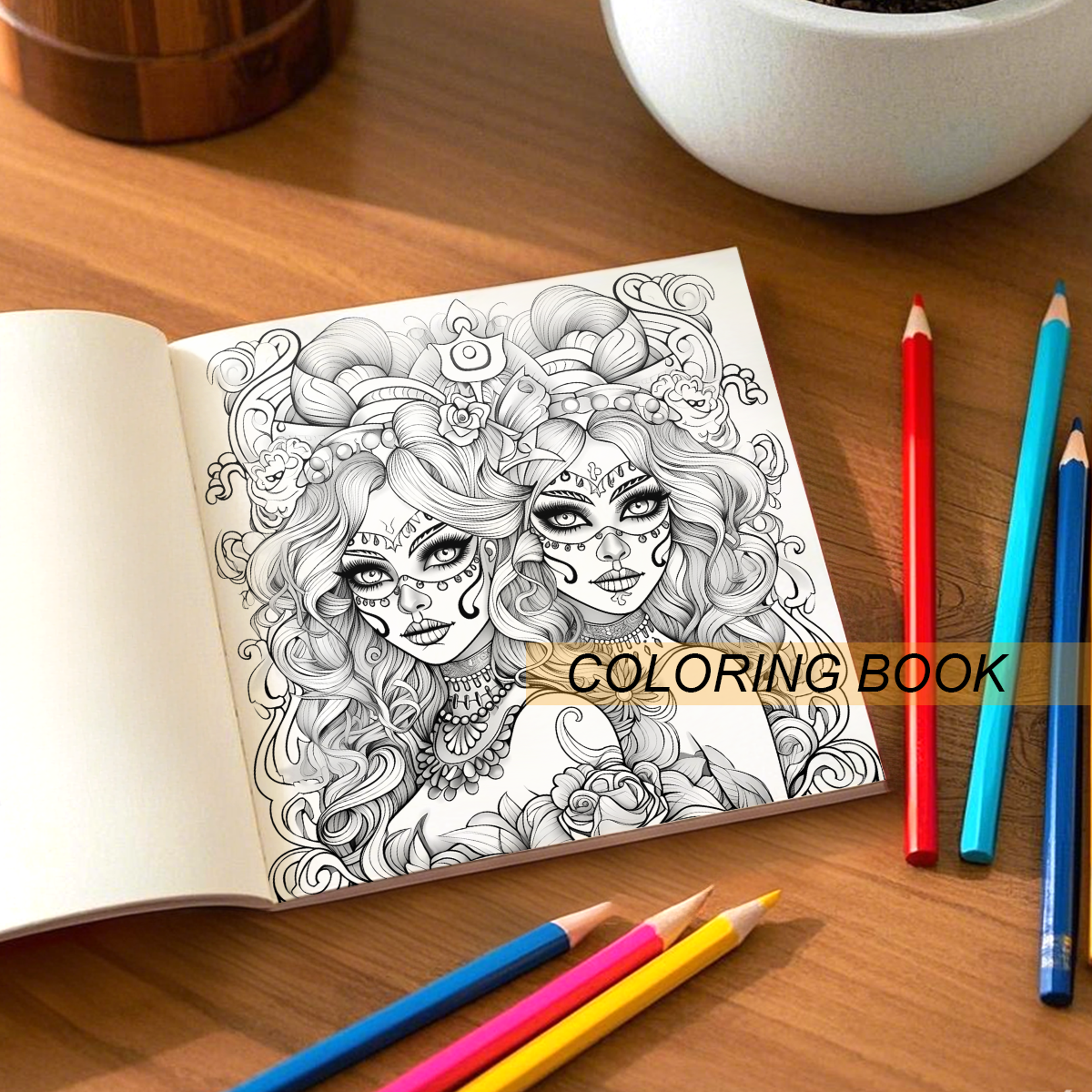 Skeleton Beauty Coloring Book for Adults, Stress Relieving Art Therapy, Creative Gift for Teens and Kids – view 3