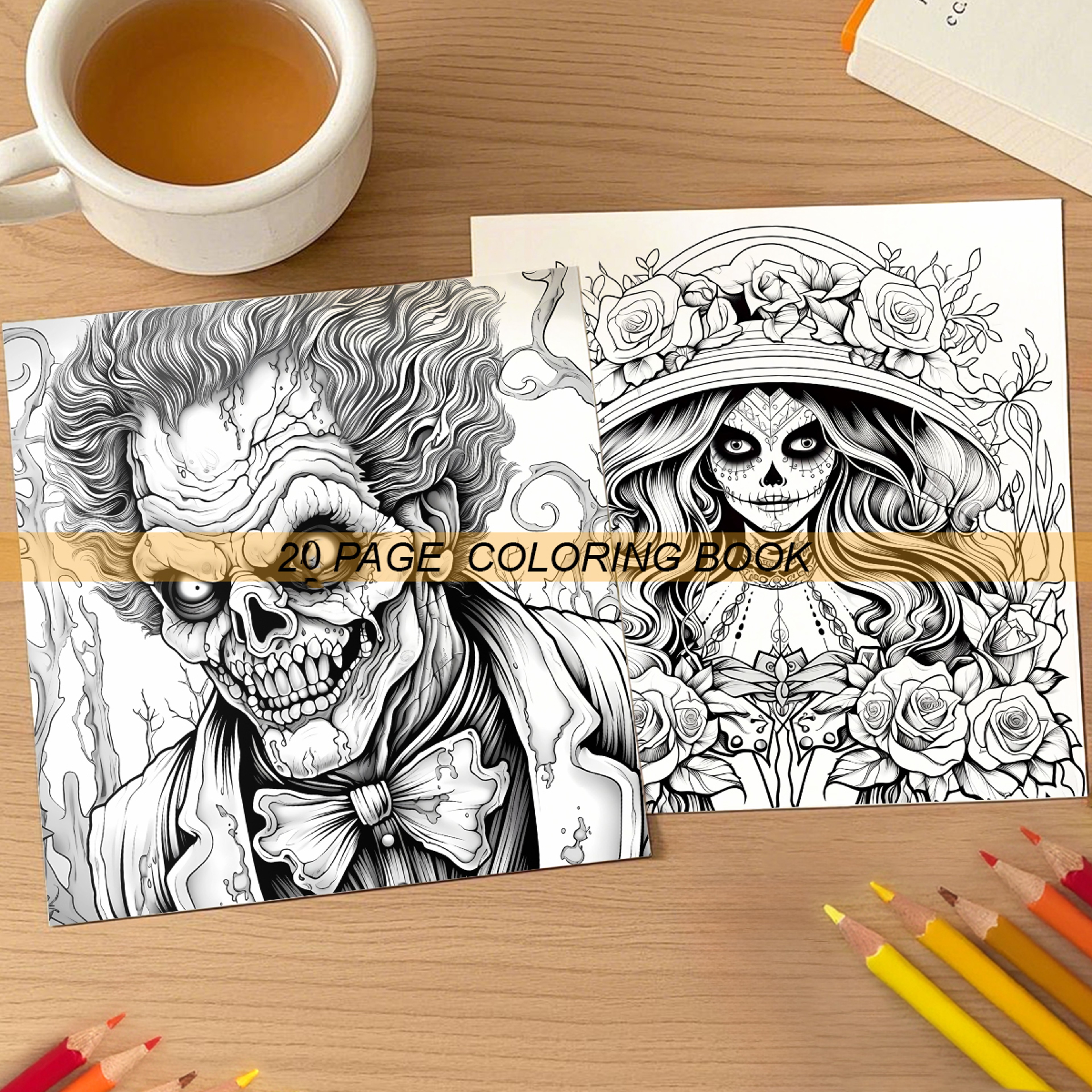 Skeleton Beauty Coloring Book for Adults, Stress Relieving Art Therapy, Creative Gift for Teens and Kids – view 6