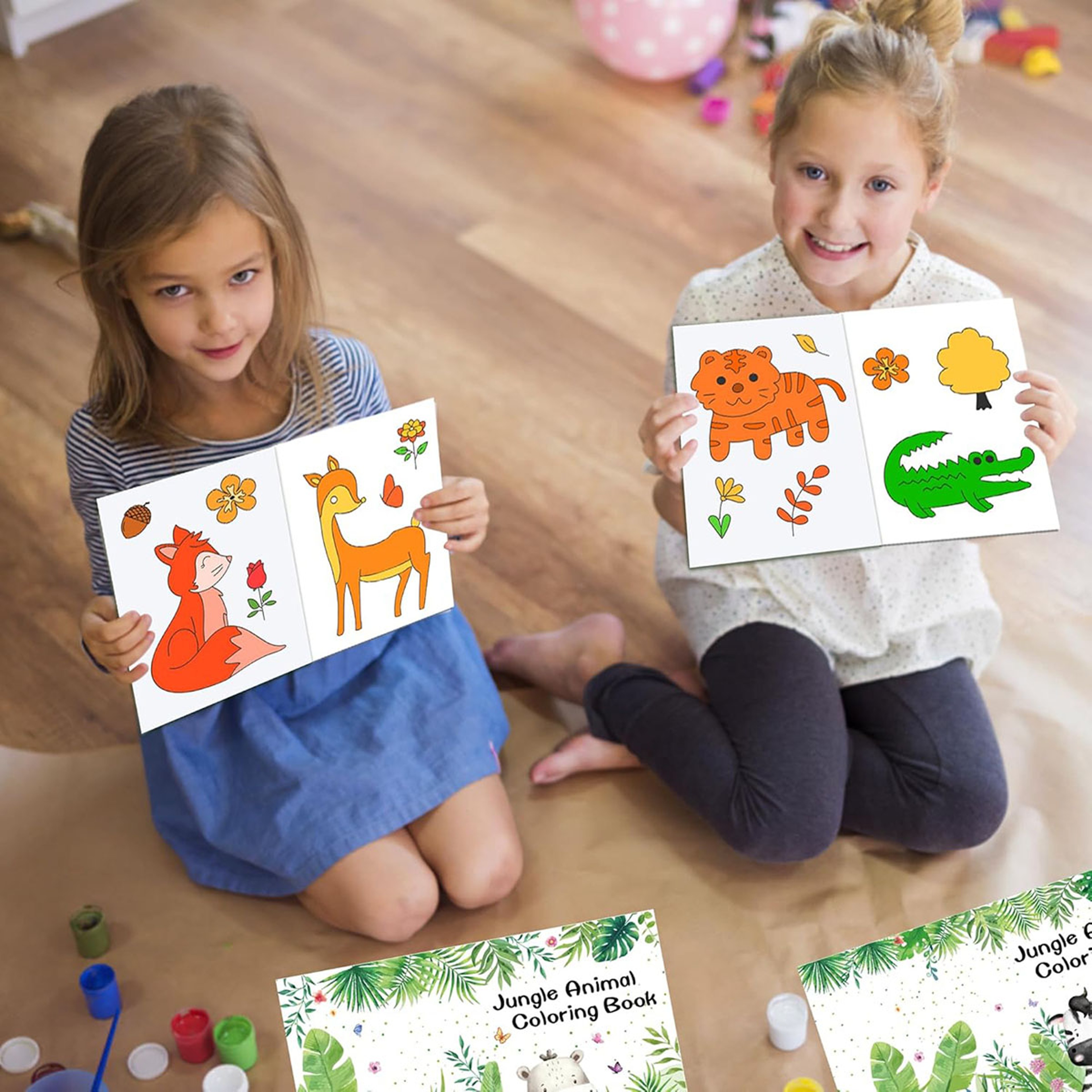 Jungle Animal Coloring Book, A Wonderful Birthday Gift for Children, Cartoon Colored Graffiti Drawing Book – view 4