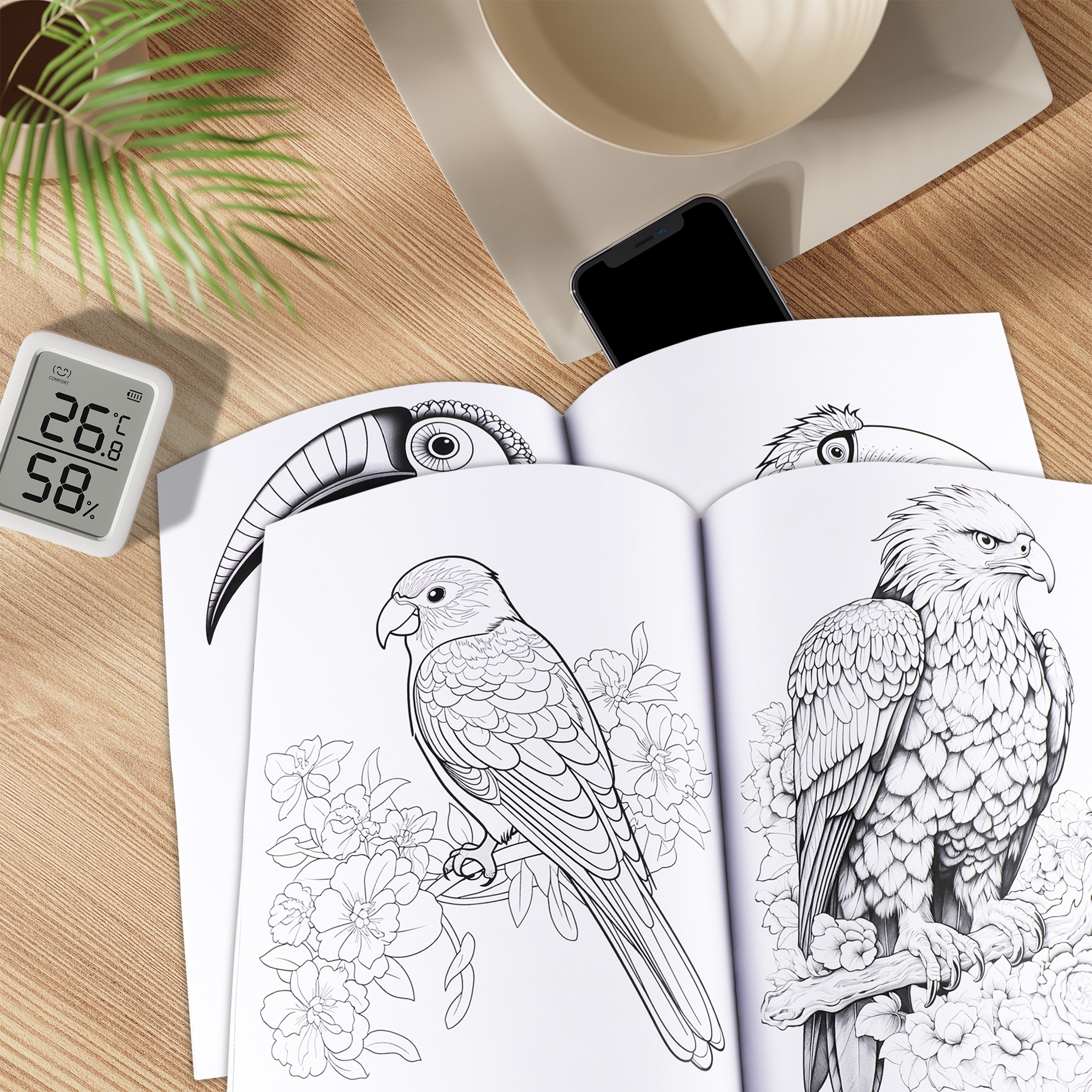 Animal Character Coloring Book Mandala Flowers Stress Relief Relaxation Art 2