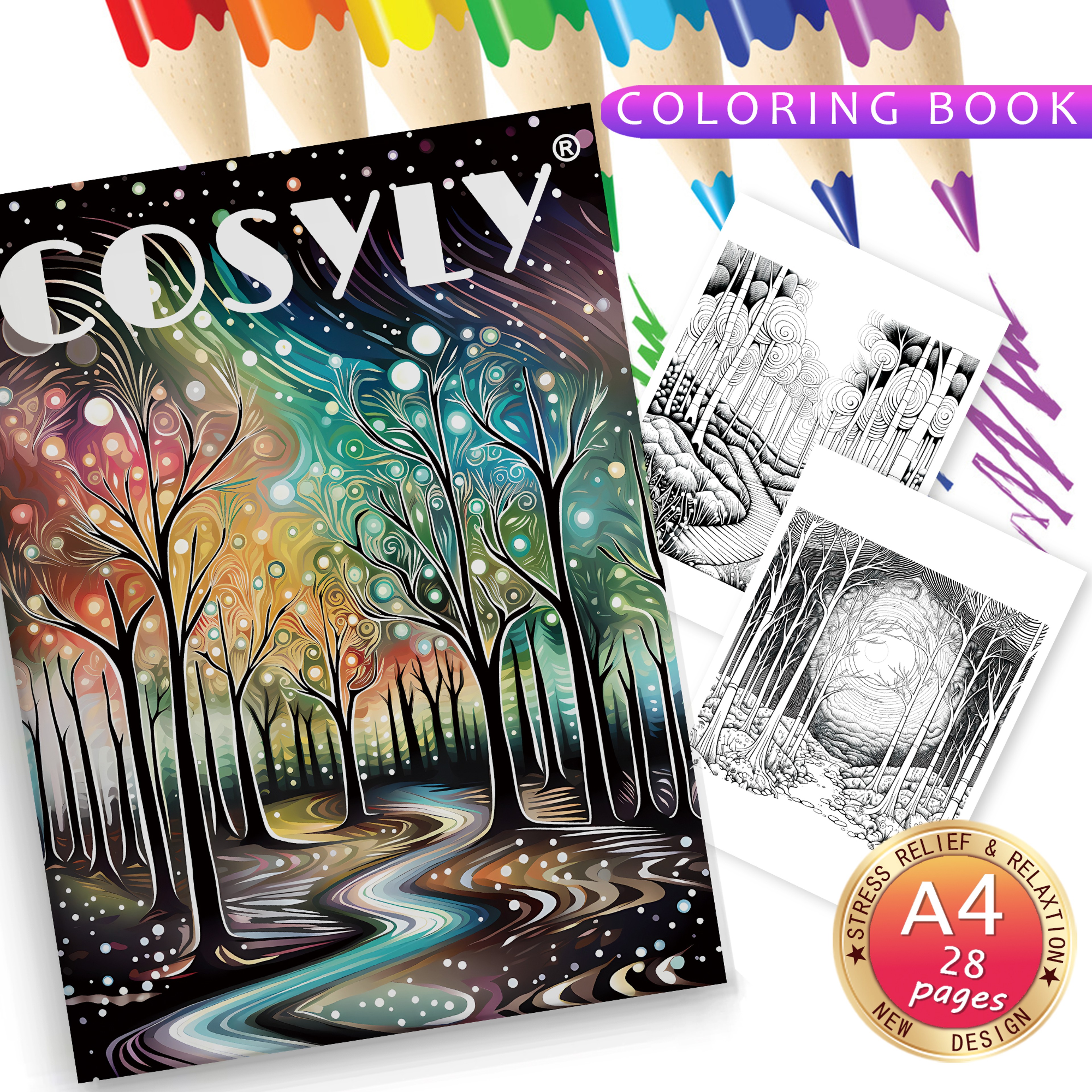 Animal Character Coloring Book Mandala Flowers Stress Relief Relaxation Art 9