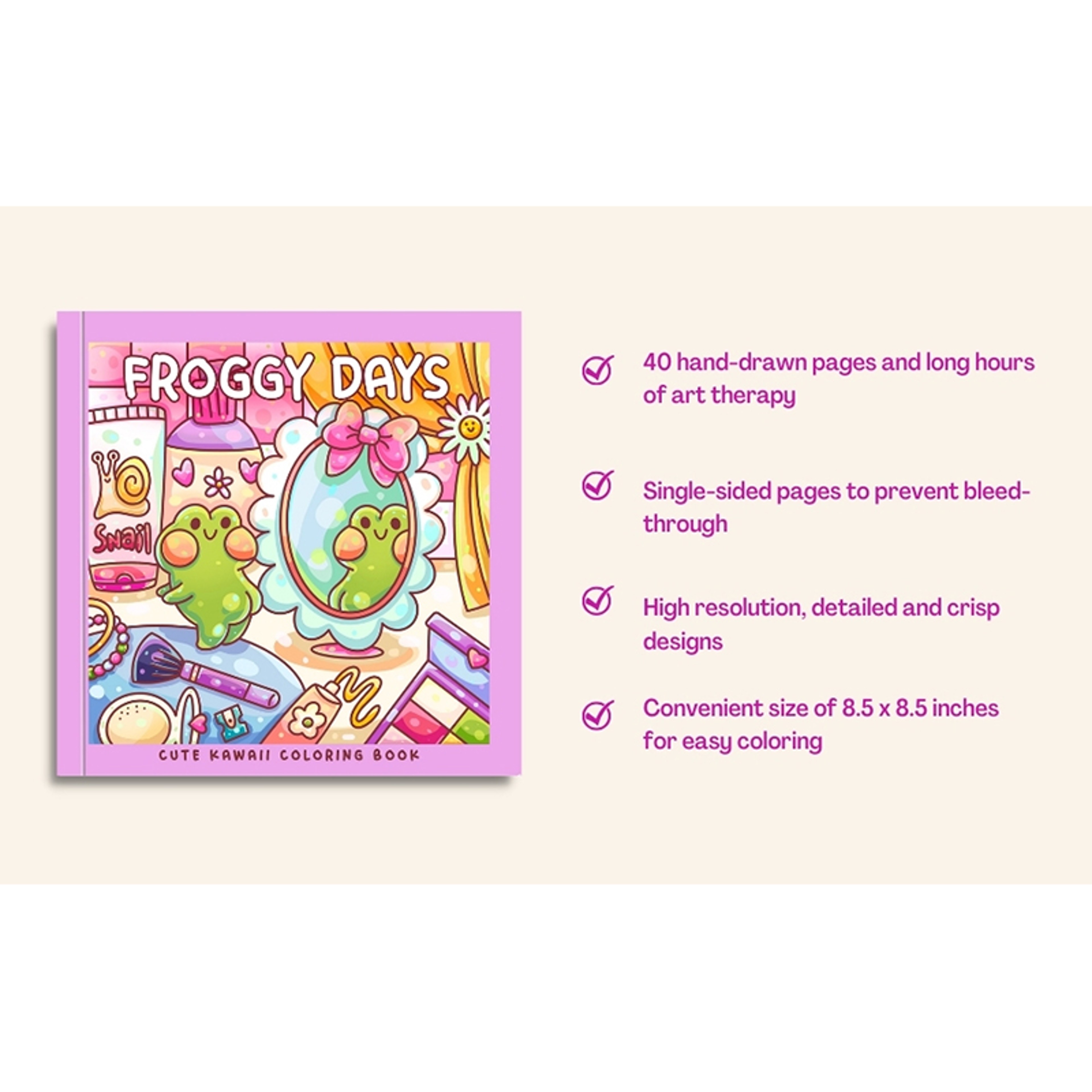 Froggy Days, Frog Coloring Book, Adorable Frog Adventures, Relaxing Coloring for All Ages, Stress Relief – view 3