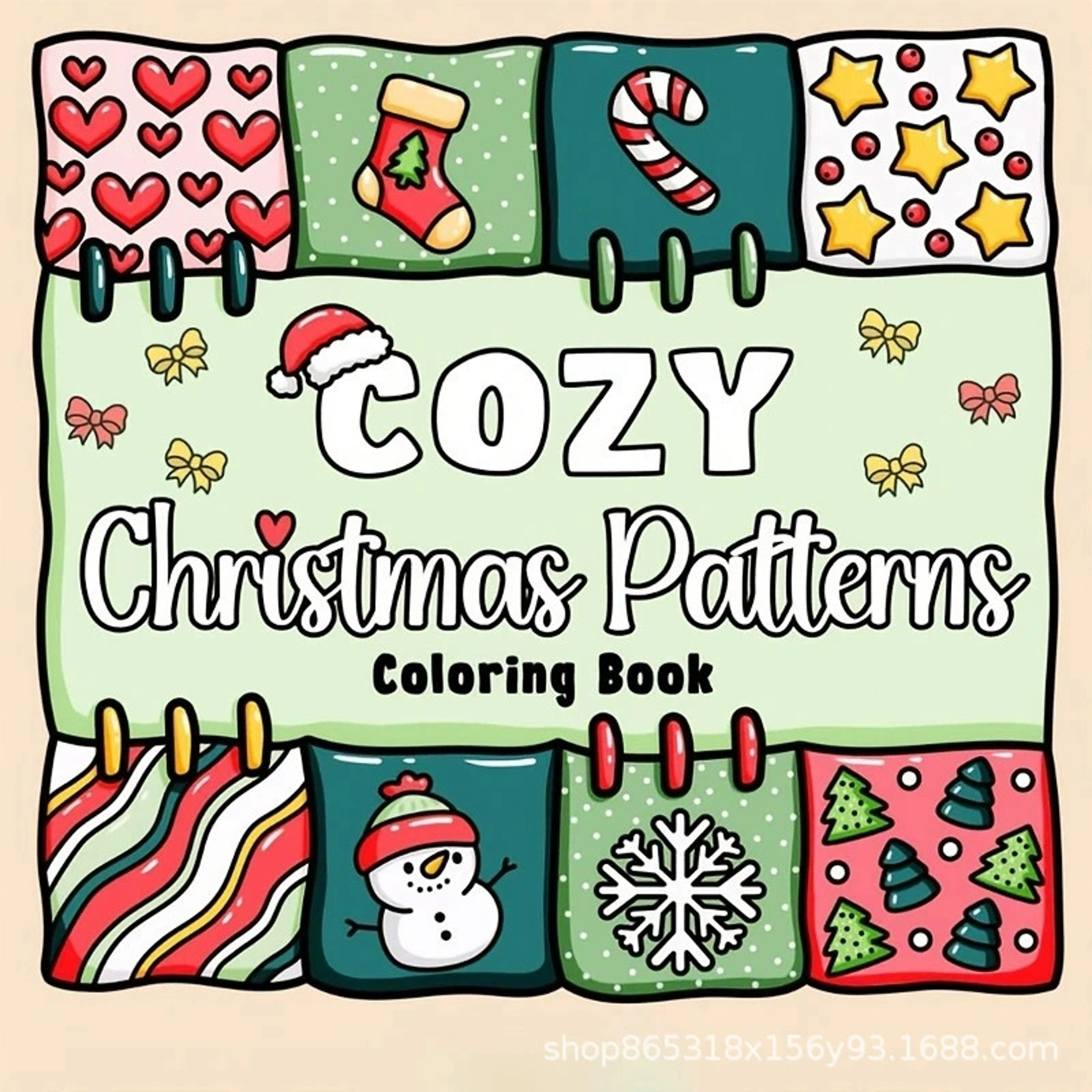 Christmas Coloring Book for Adults and Kids, Stress Relief Art Therapy, Perfect Gift for Holiday Parties and Birthdays – view 2