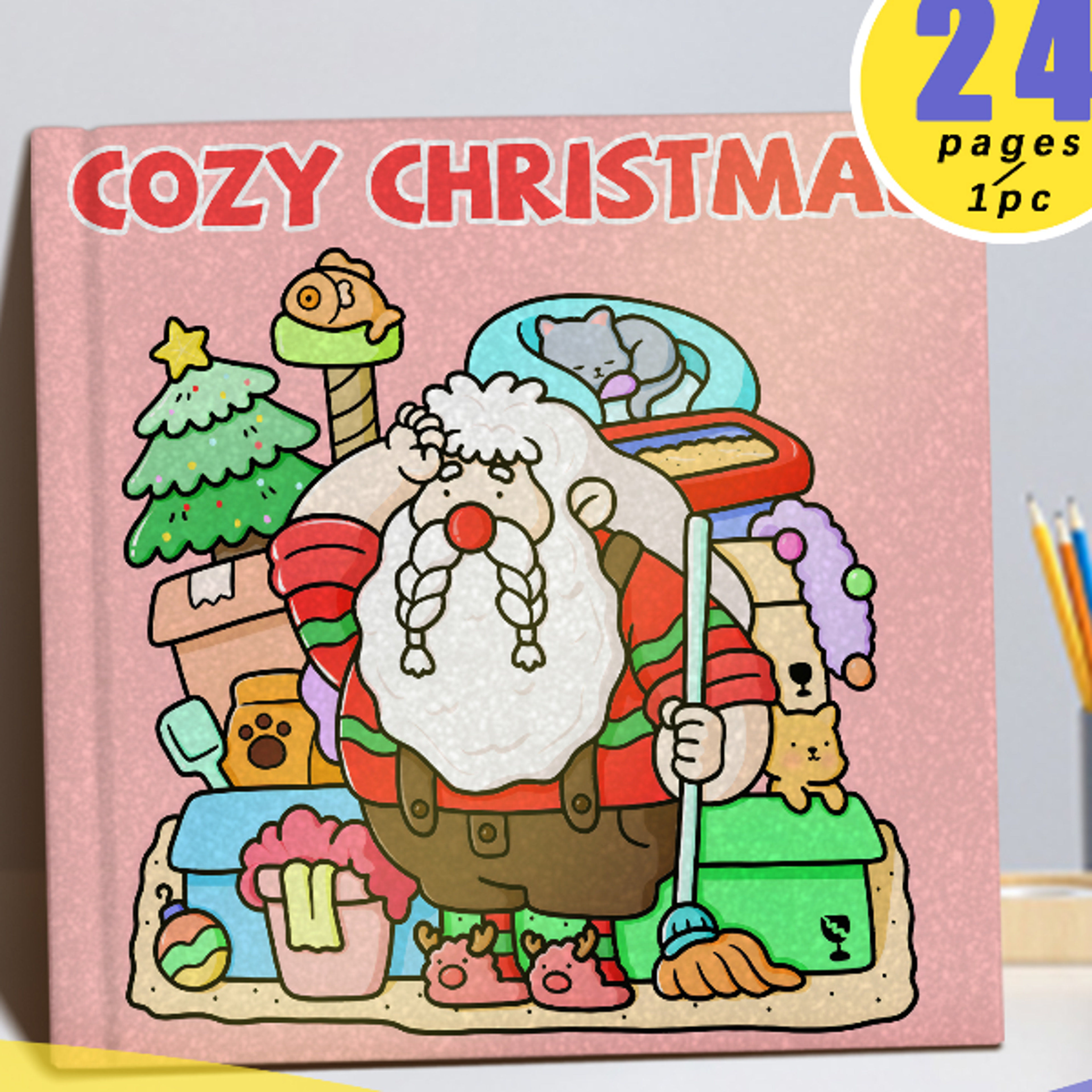 Christmas Coloring Book for Adults COZY Holiday Scenes Cute Daily Activities for Relaxation