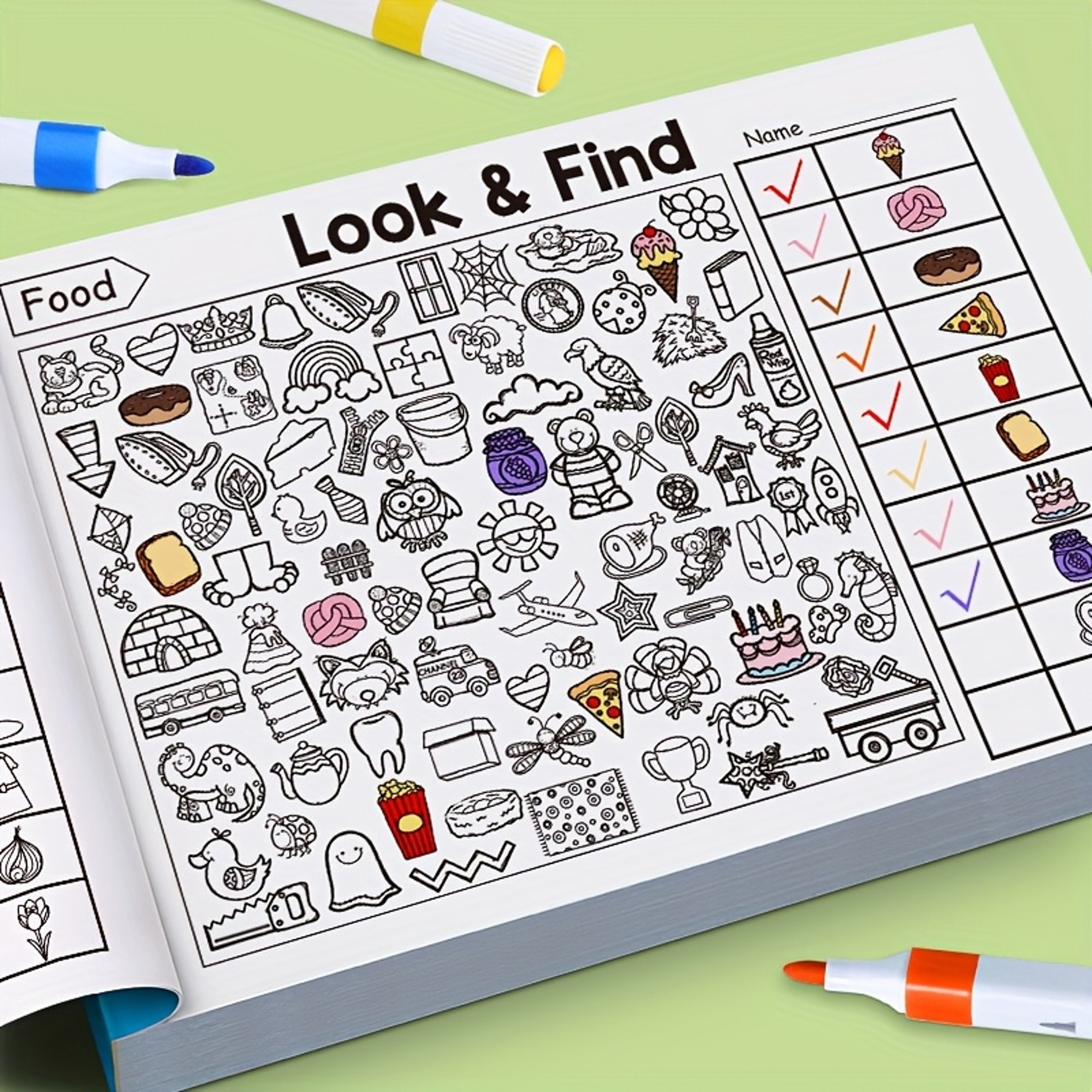 Interactive Seek And Find Coloring Book, Educational Puzzle Workbook for Kids, Alphabet, Number, and Pinyin Activity – view 1