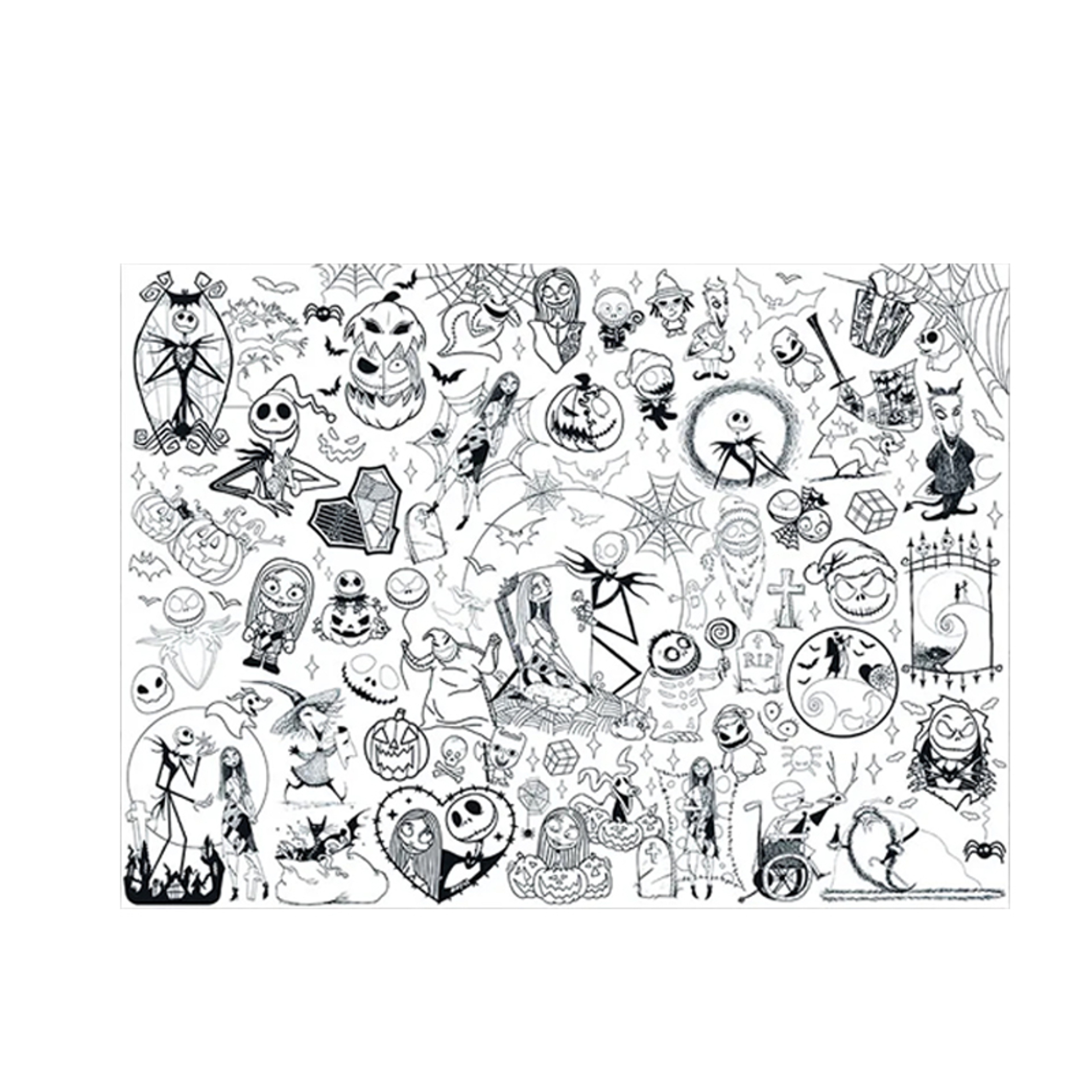 Horror Halloween Coloring Books for Kids, Giant Coloring Poster, Space Party Supplies, Coloring Tablecloth – view 7