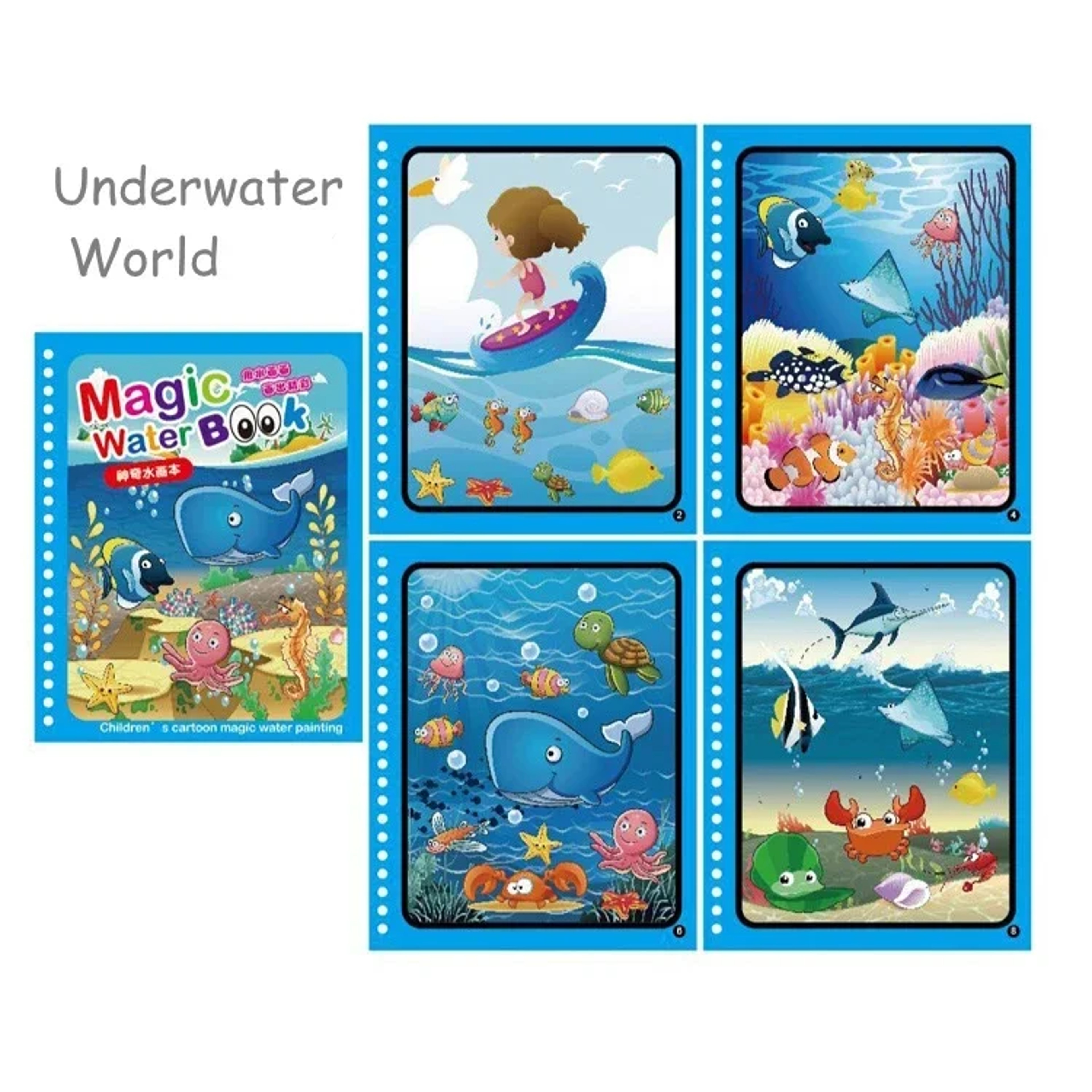 Creative Kids Water Drawing Book, Reusable Design, Portable Travel Toy, Holiday Christmas Gift – view 12