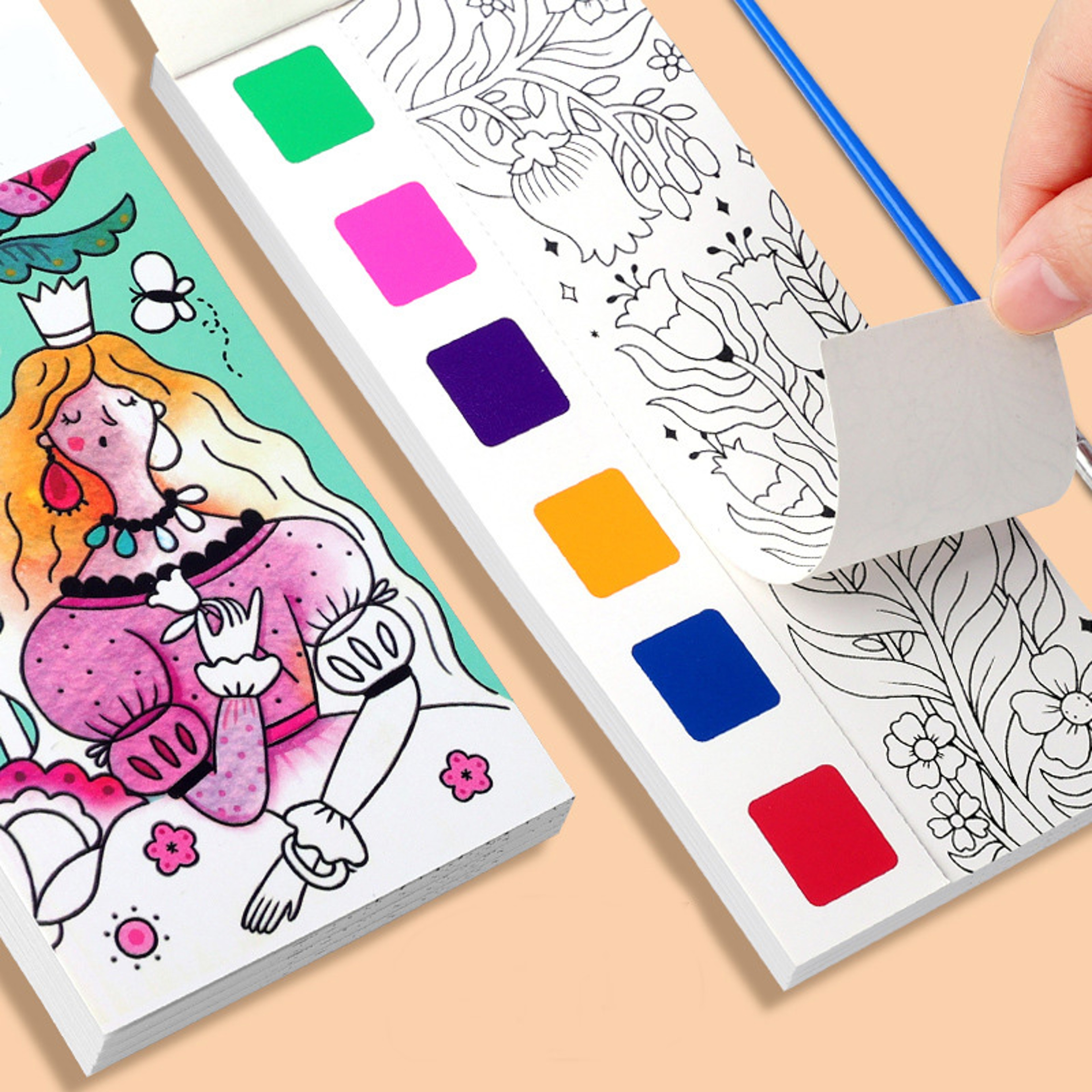 Childrens Watercolor Coloring Book, Built In Pens, Christmas Gifts, Easter And Thanksgiving Drawing Toys – view 4
