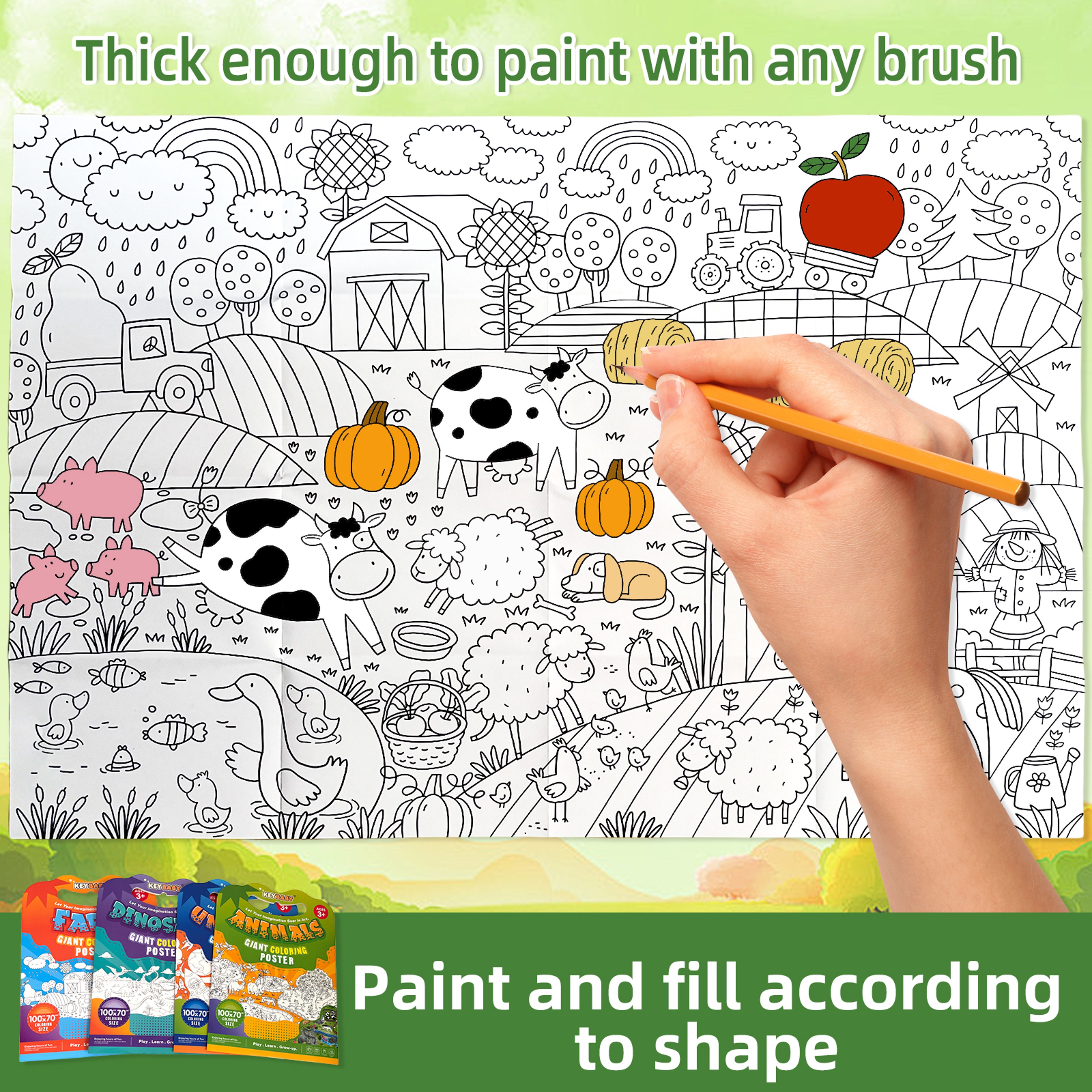 Giant Children's Coloring Poster, Stimulating Artistic Creativity for Learning and Growing Through Fun – view 1