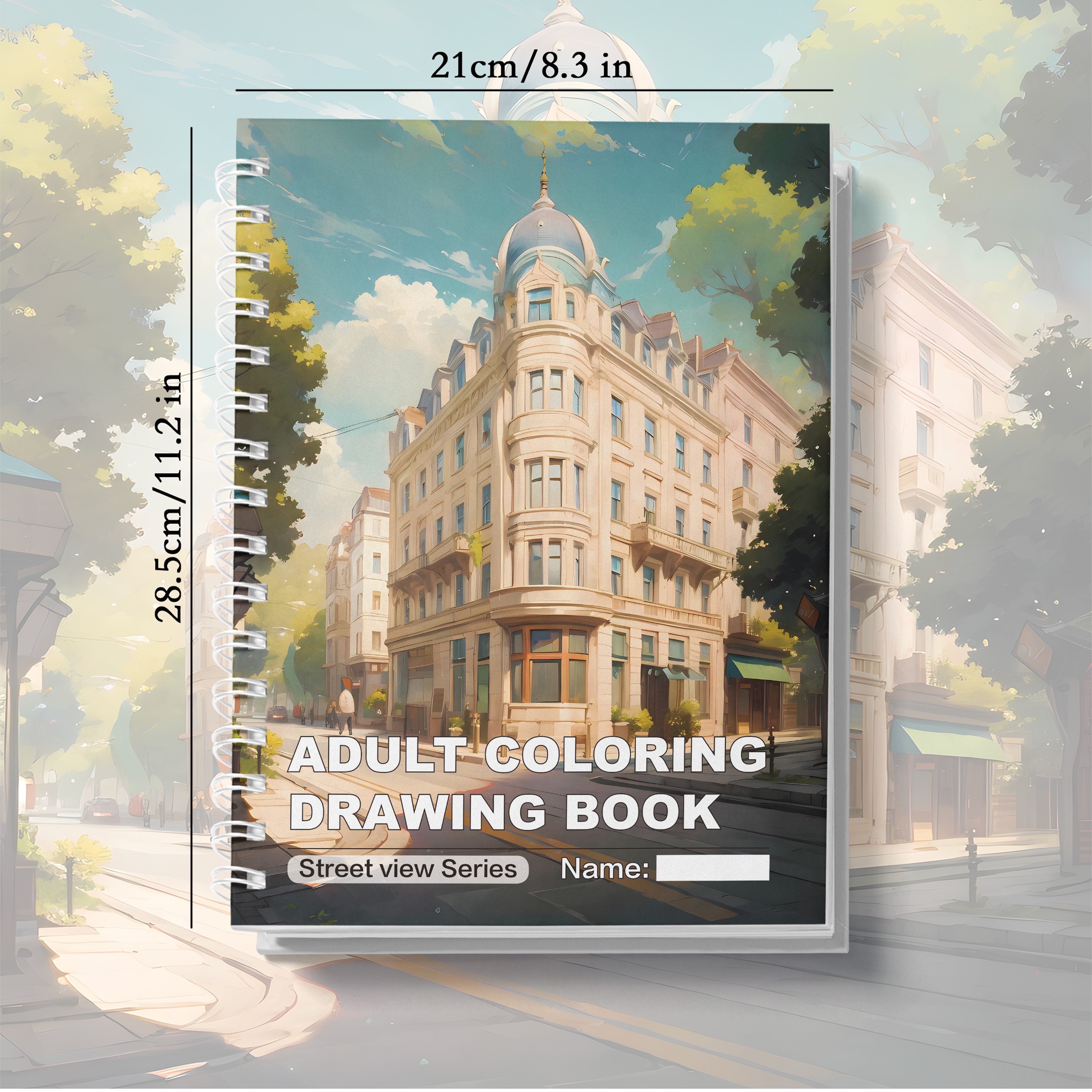 Architectural Street Scene Adult Coloring Book, Thick Paper, A Gift of Taste and Thought – view 5