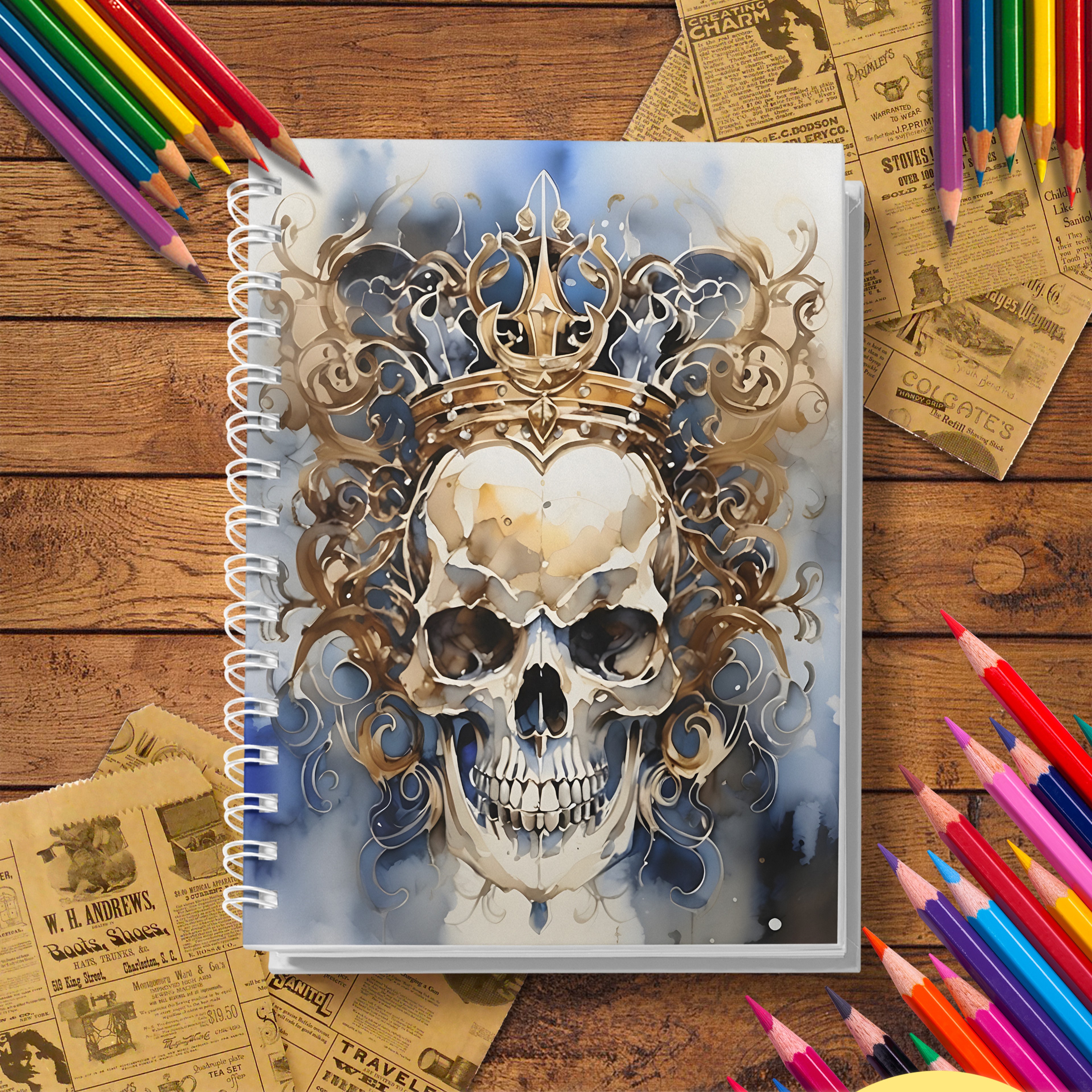 Creative Skull Adult Coloring Book, Premium Heavy Paper, Unique Creative Gift Choice – view 2