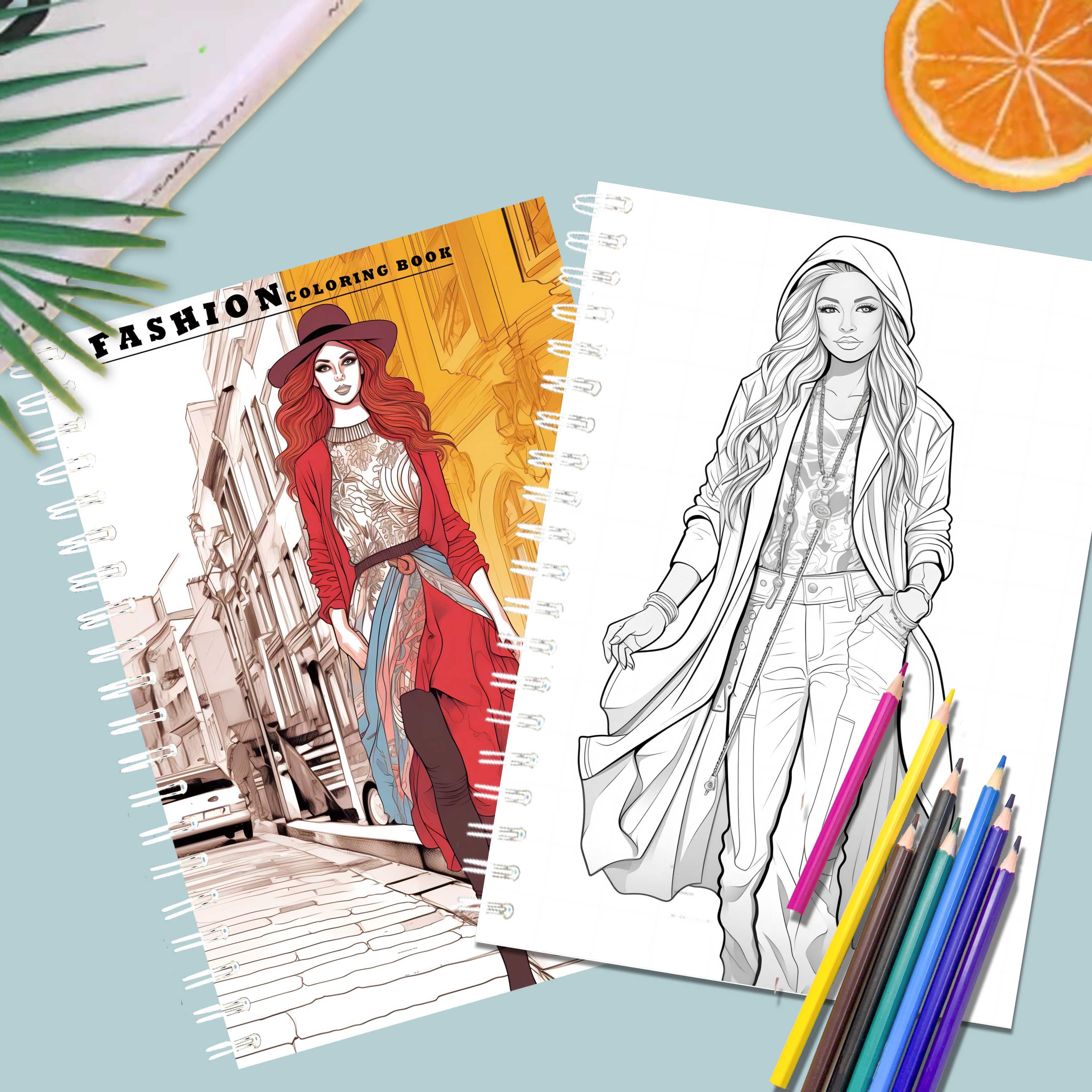 Adult Coloring Book, Female Fashion Designs – view 3