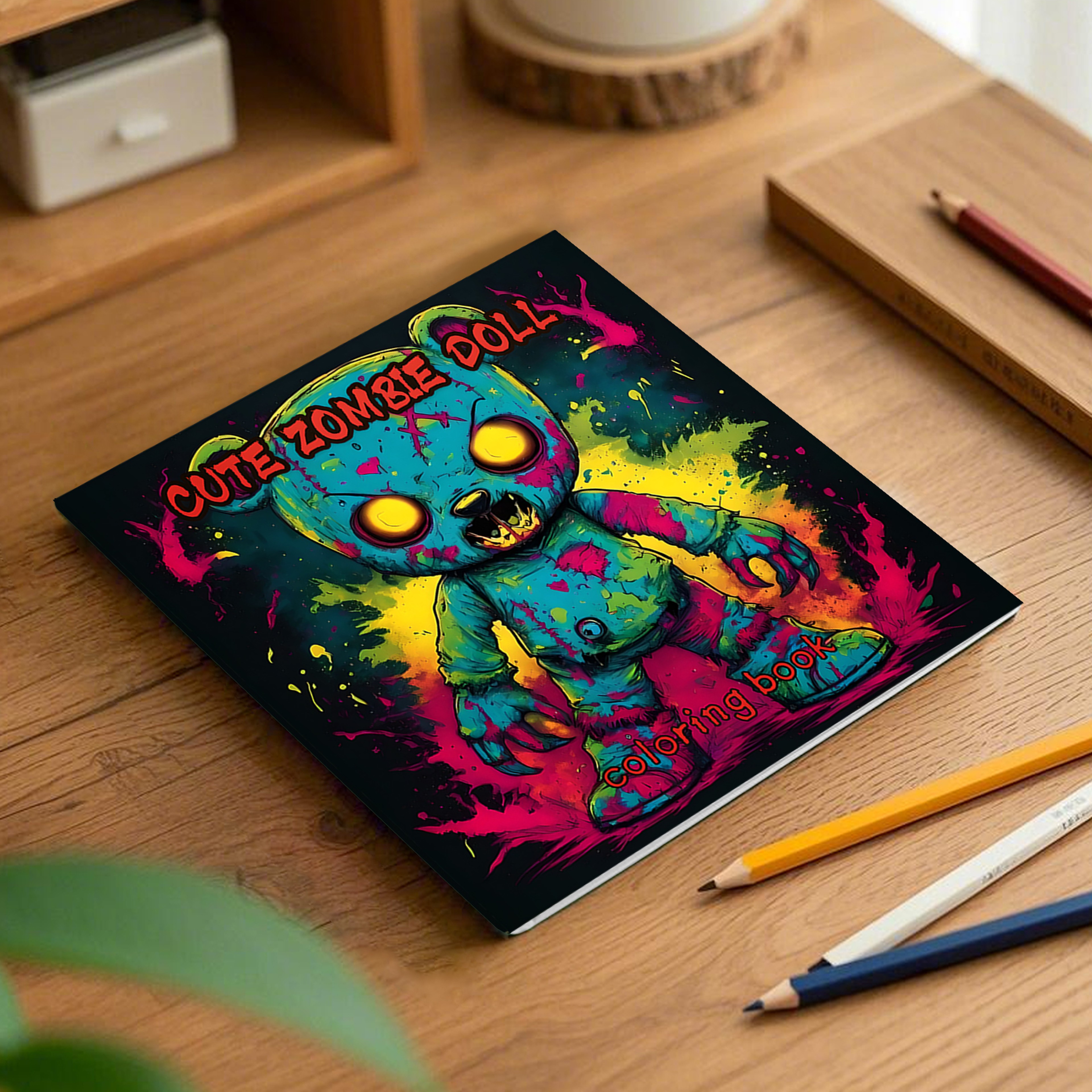 Cute Zombie Doll Coloring Book, Adult Coloring Book, Halloween Graffiti Painting For Kill Time – view 2