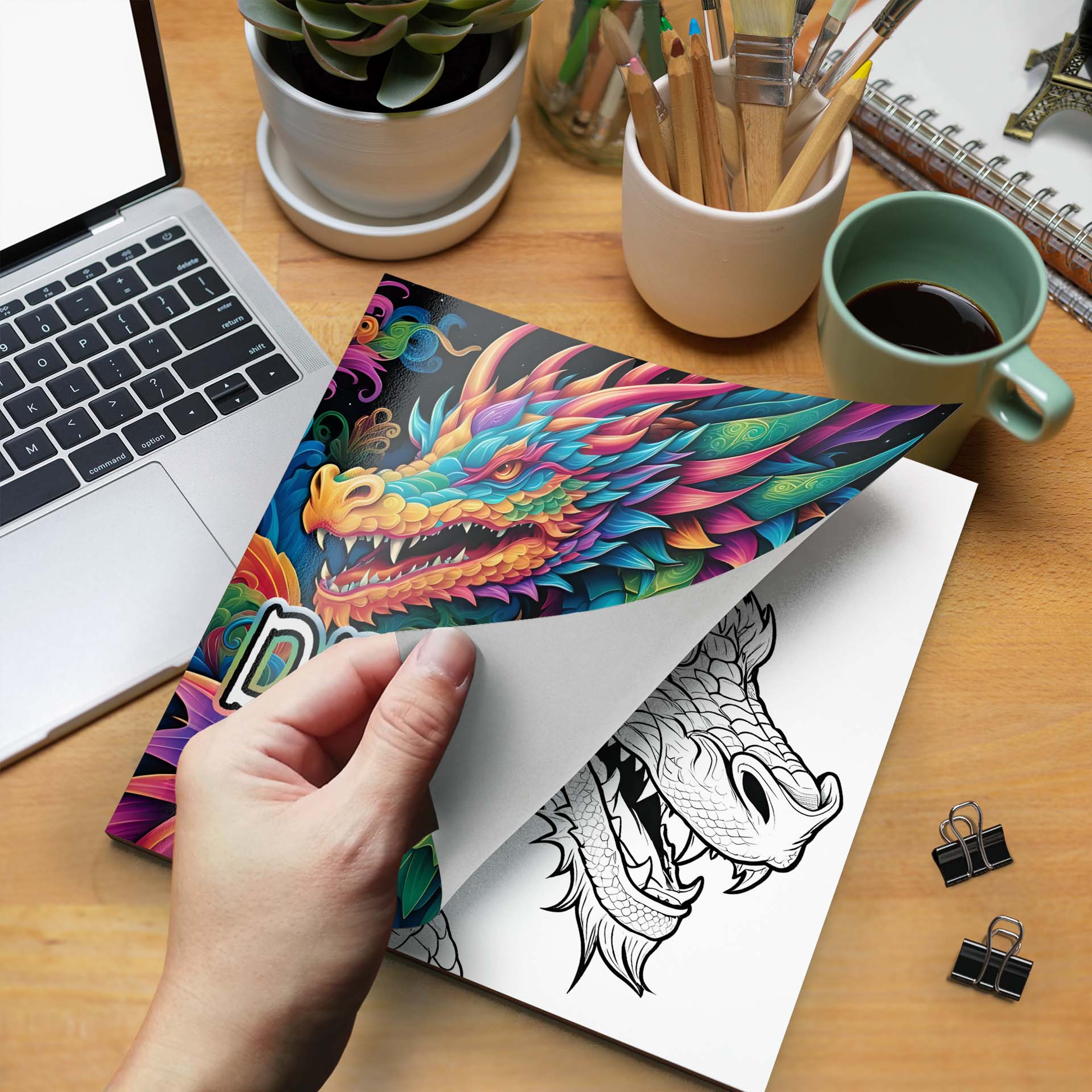 Dragon Colouring Book, Different Patterns for Relax Art, A Perfect Parent Child Interactive Gift – view 5