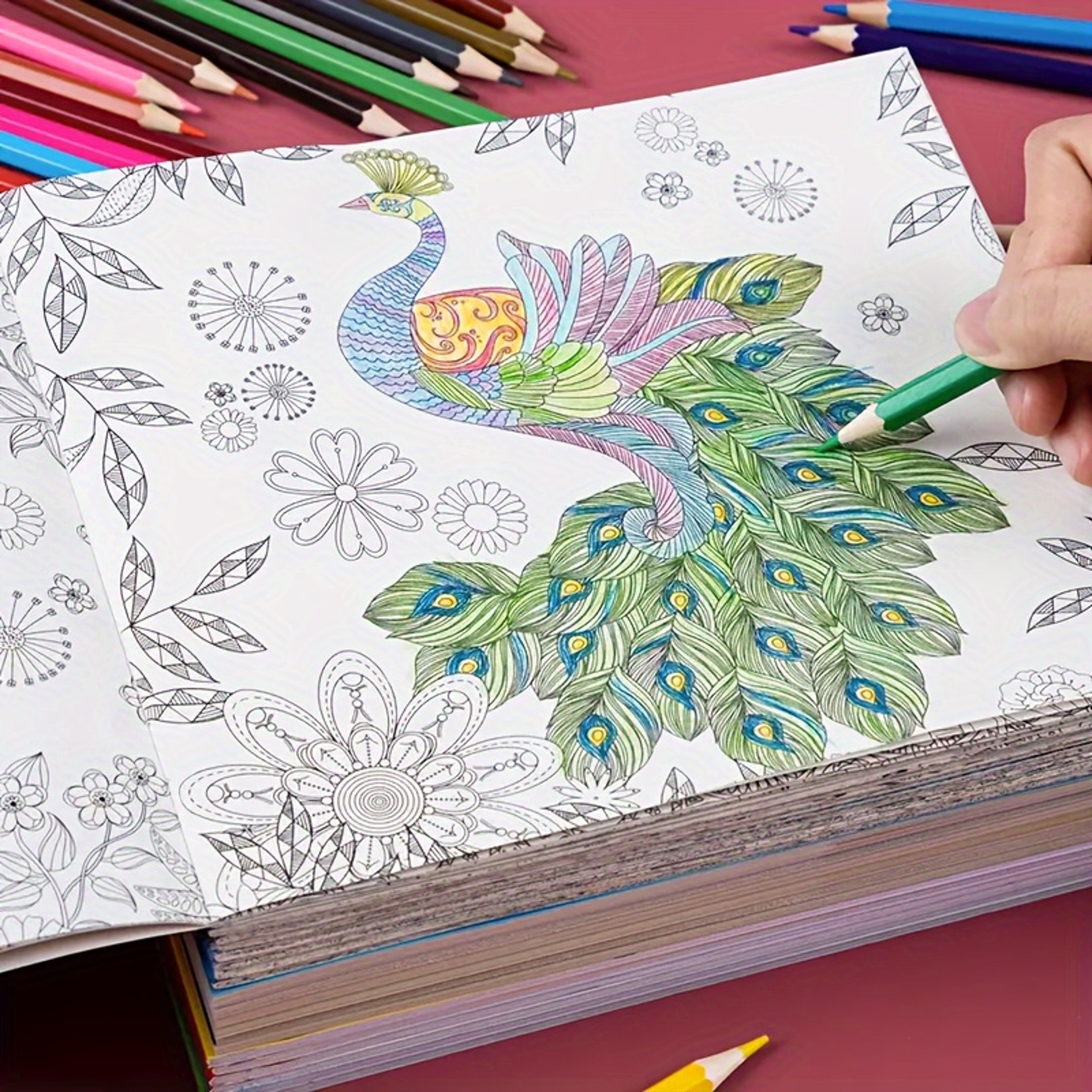 Anti Stress Adult Colouring Book, Random Copy Design for Mindfulness and Creativity – view 1