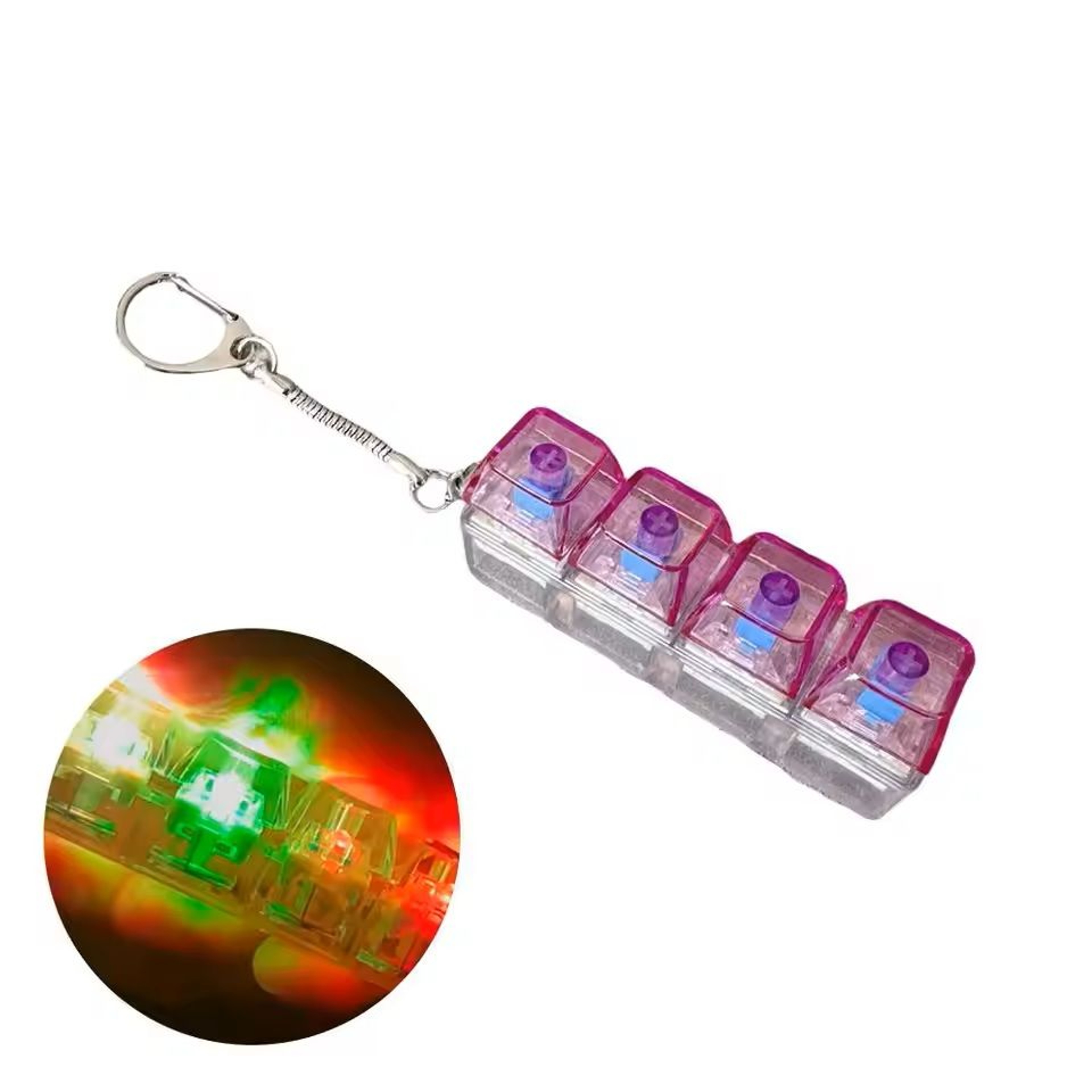 LED Crystal Keycap Keychain Fidget Toy For Stress Relief 5