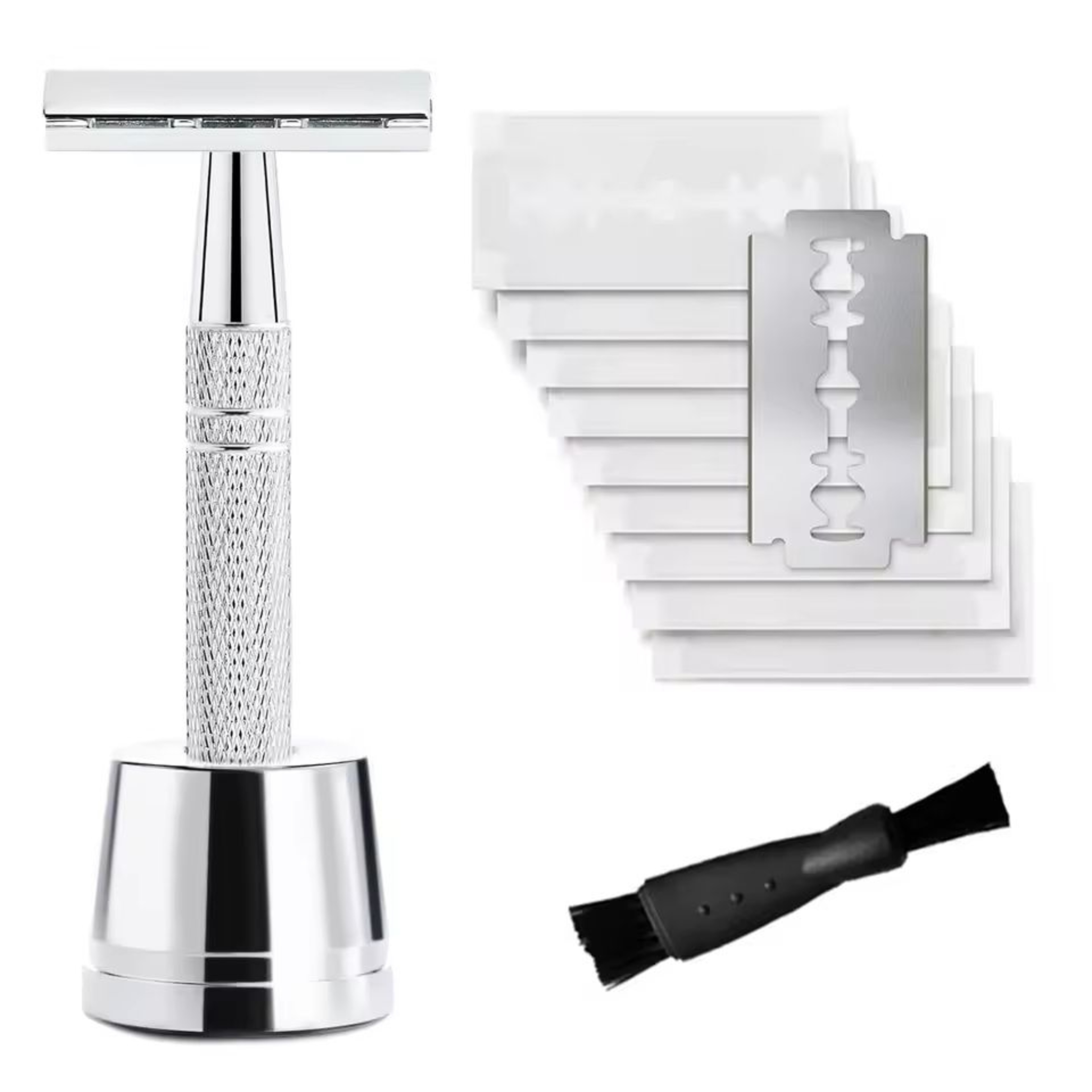 Womens Reusable Double Edge Safety Razor Set With 10 Blades 4