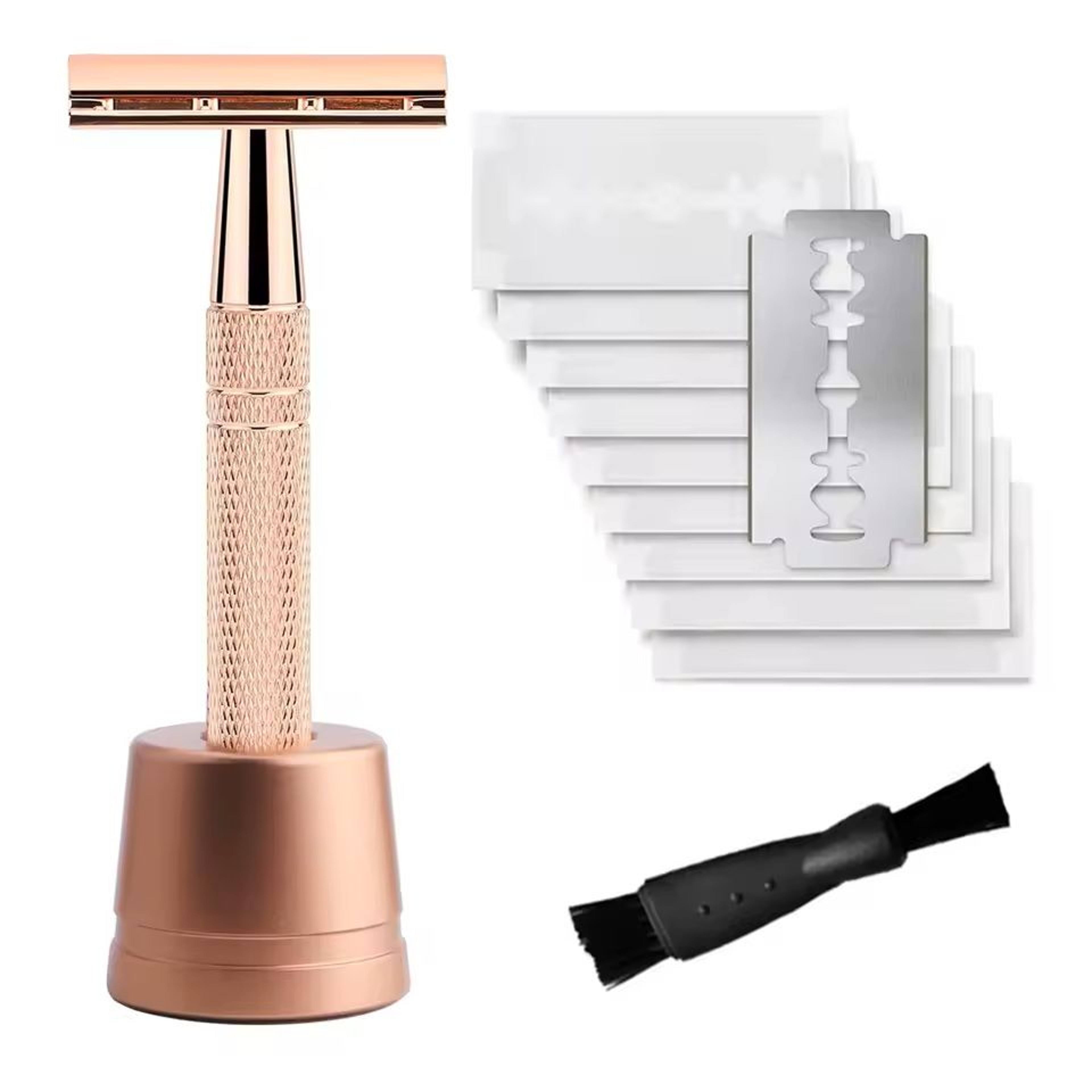 Womens Reusable Double Edge Safety Razor Set With 10 Blades 6