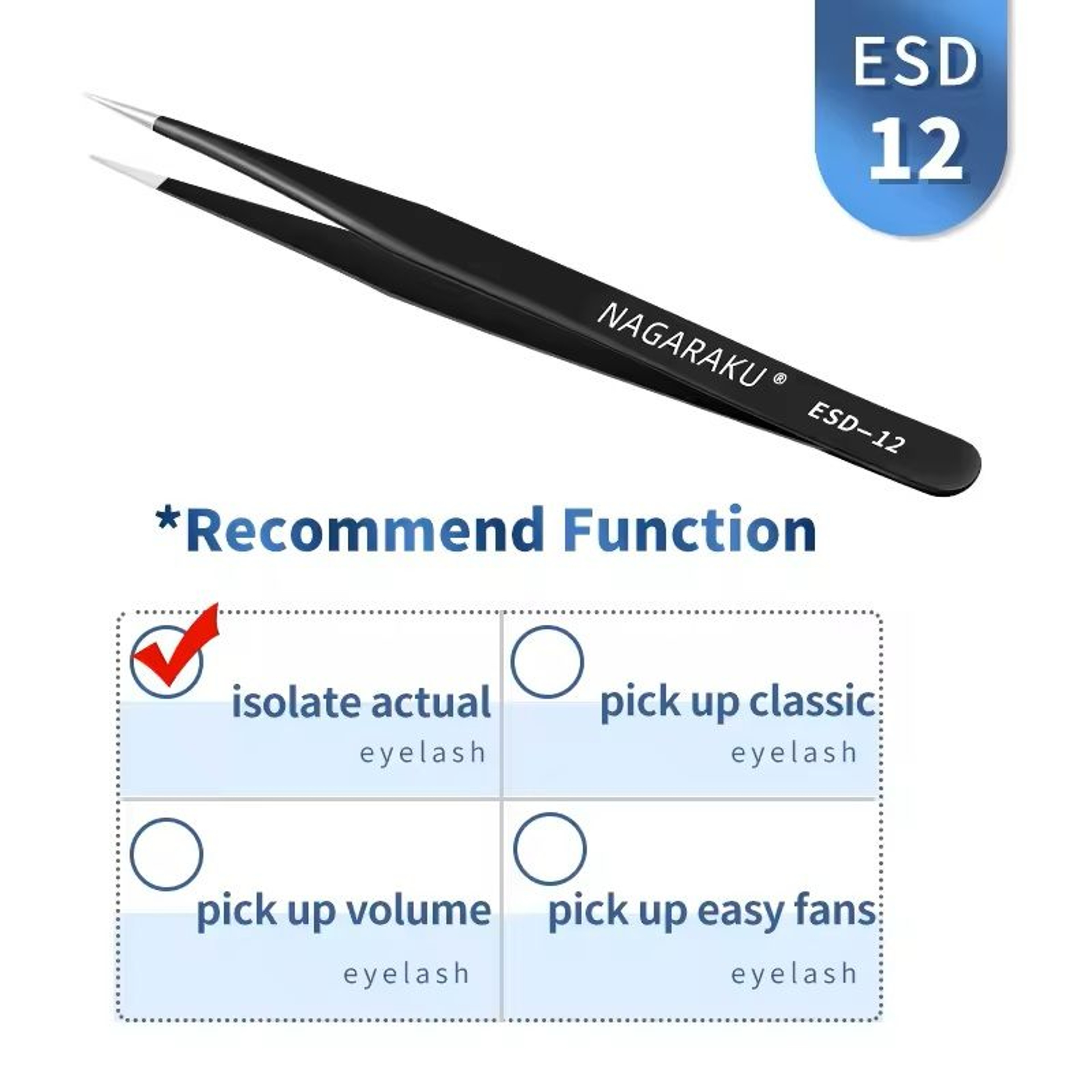 Womens Stainless Steel Eyelash Extension Tweezers 1