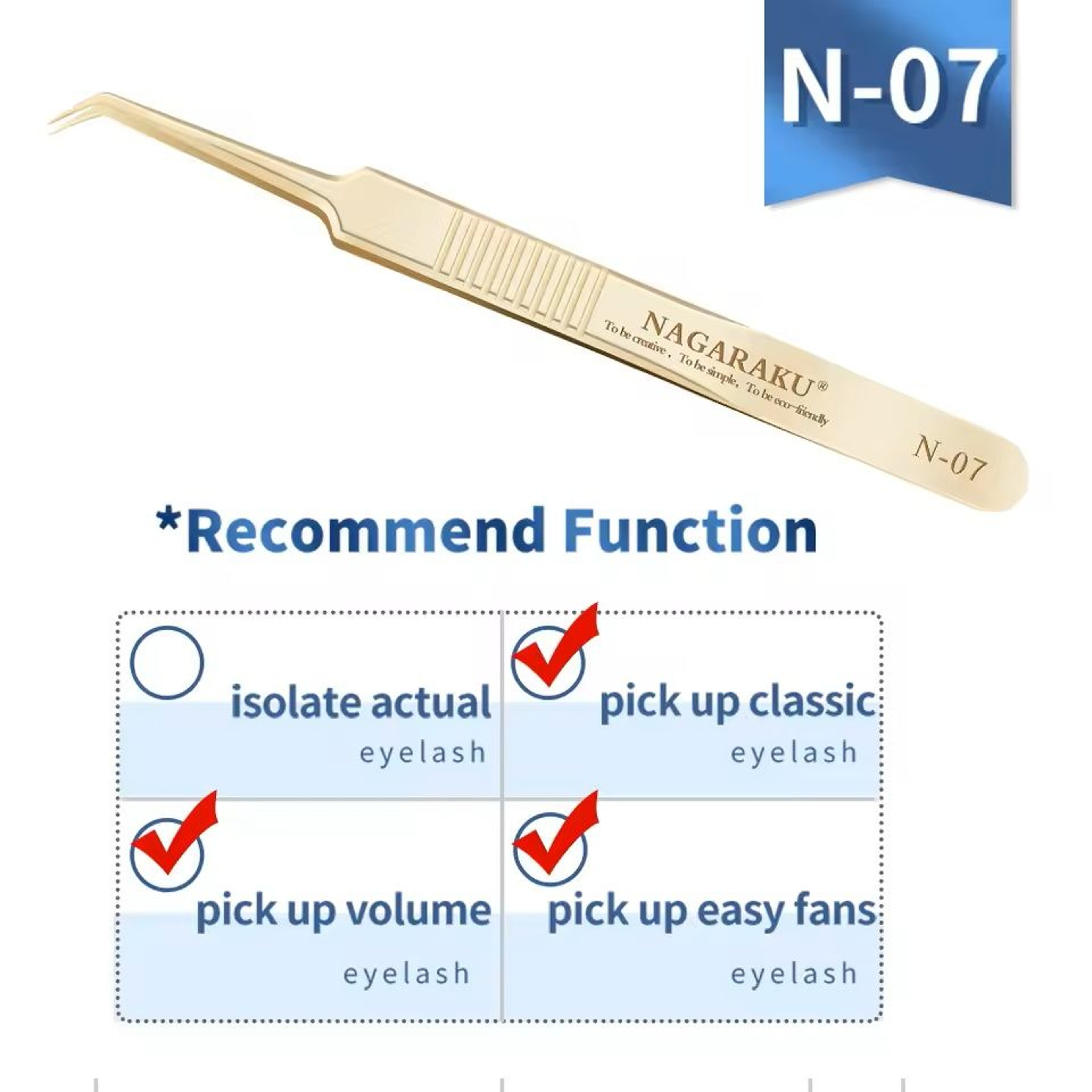 Womens Stainless Steel Eyelash Extension Tweezers 14
