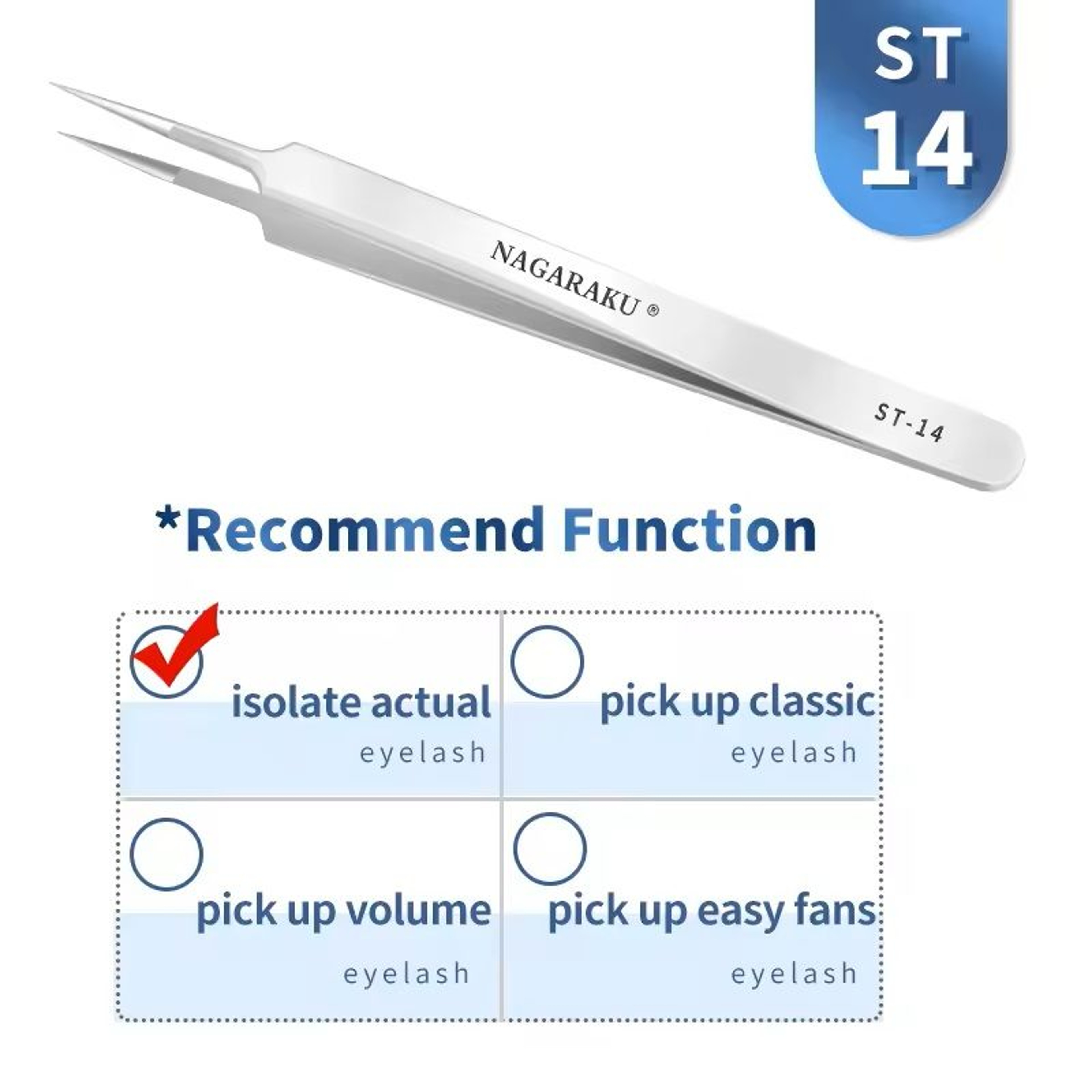 Womens Stainless Steel Eyelash Extension Tweezers 24