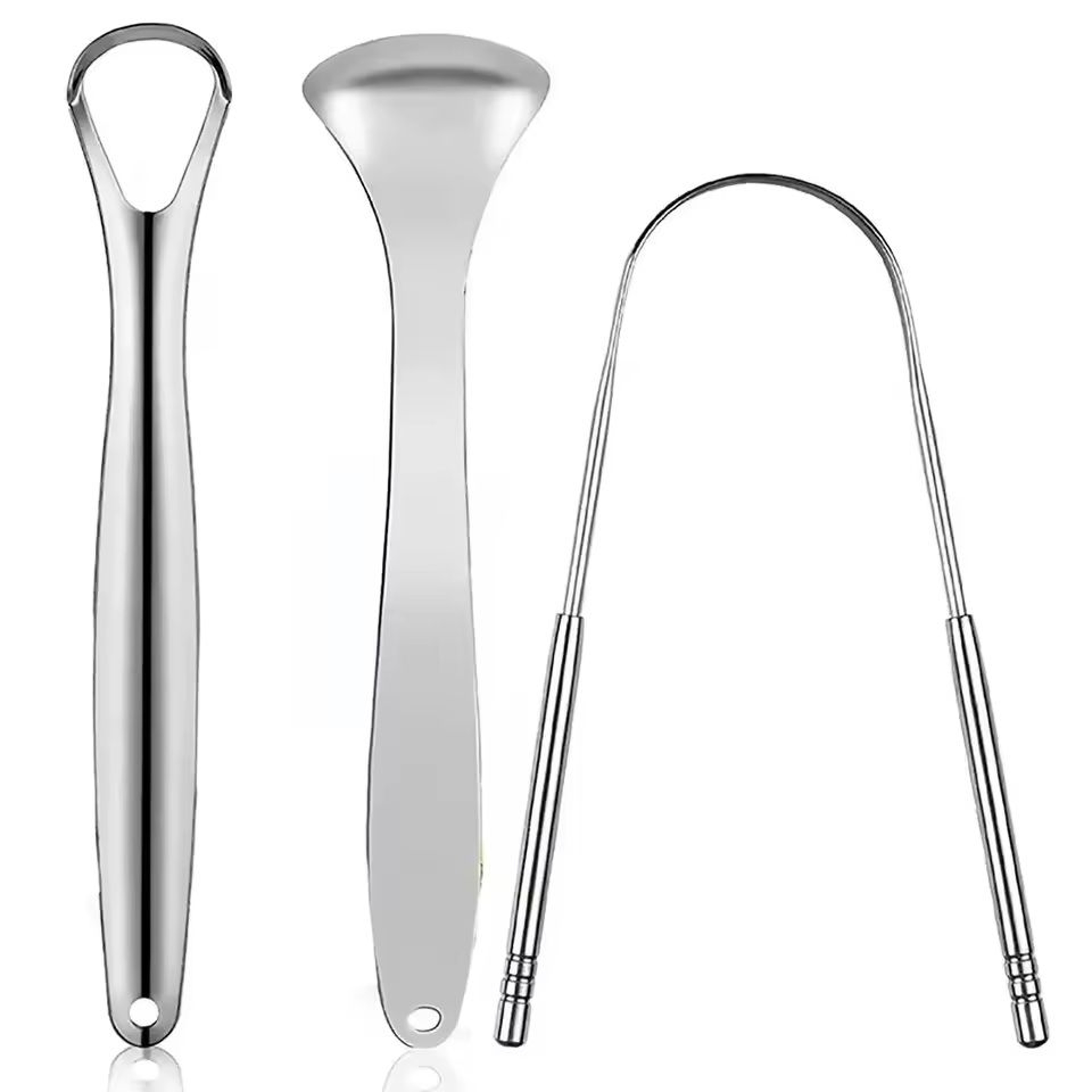 Stainless Steel Tongue Scraper  Cleaner For Adults  Kids 1Pack Or 3Pack 3